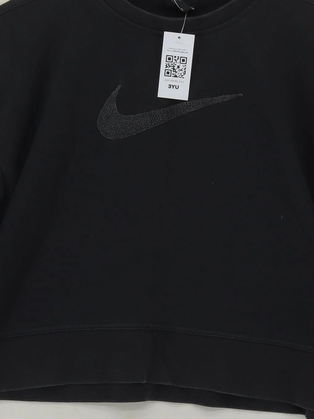 Nike Women's Hoodie S Black Graphic Cotton with Polyester Pullover - Image 3