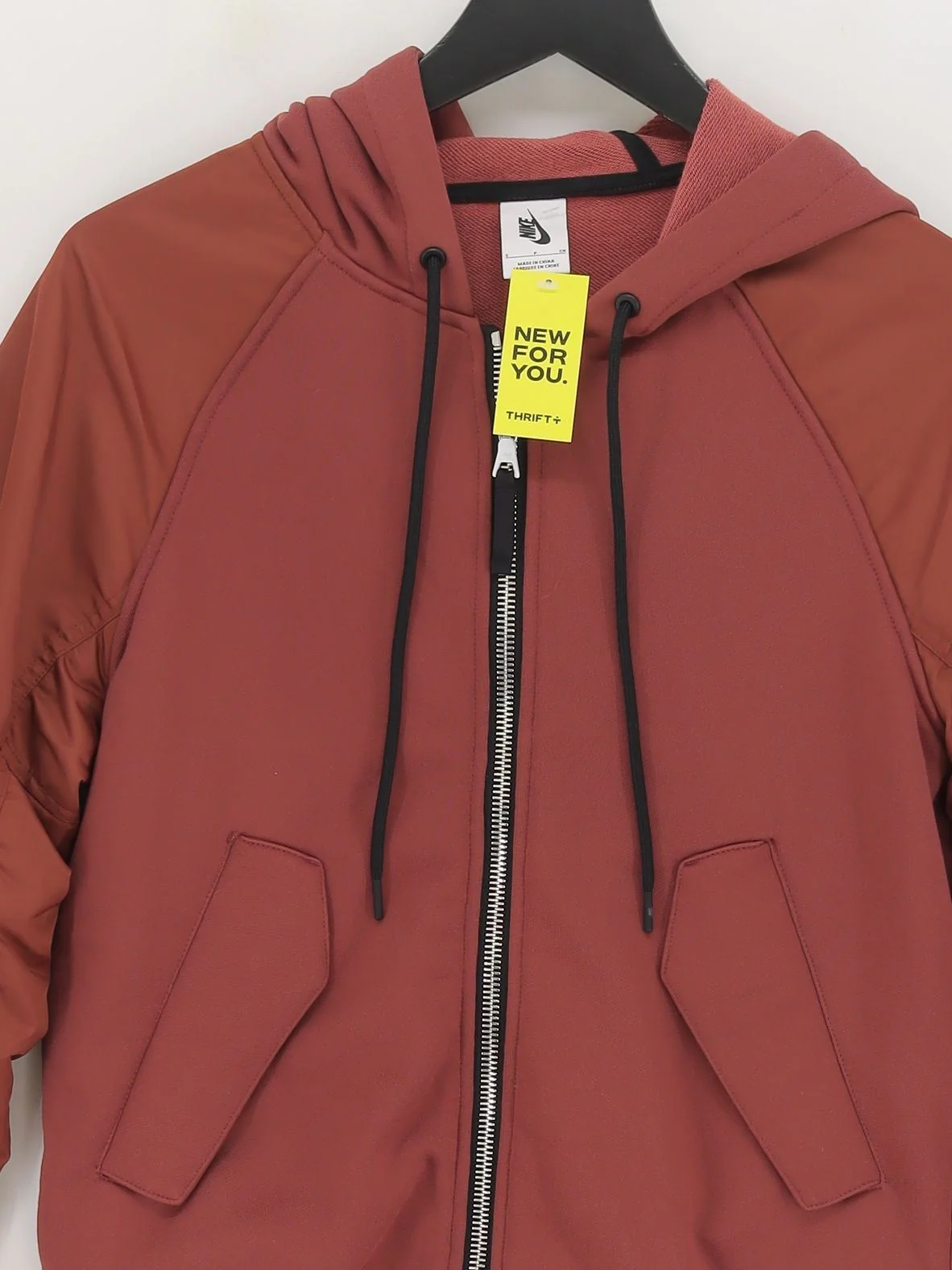 Nike Women's Hoodie S Brown Cotton with Nylon, Polyester Pullover - Image 3