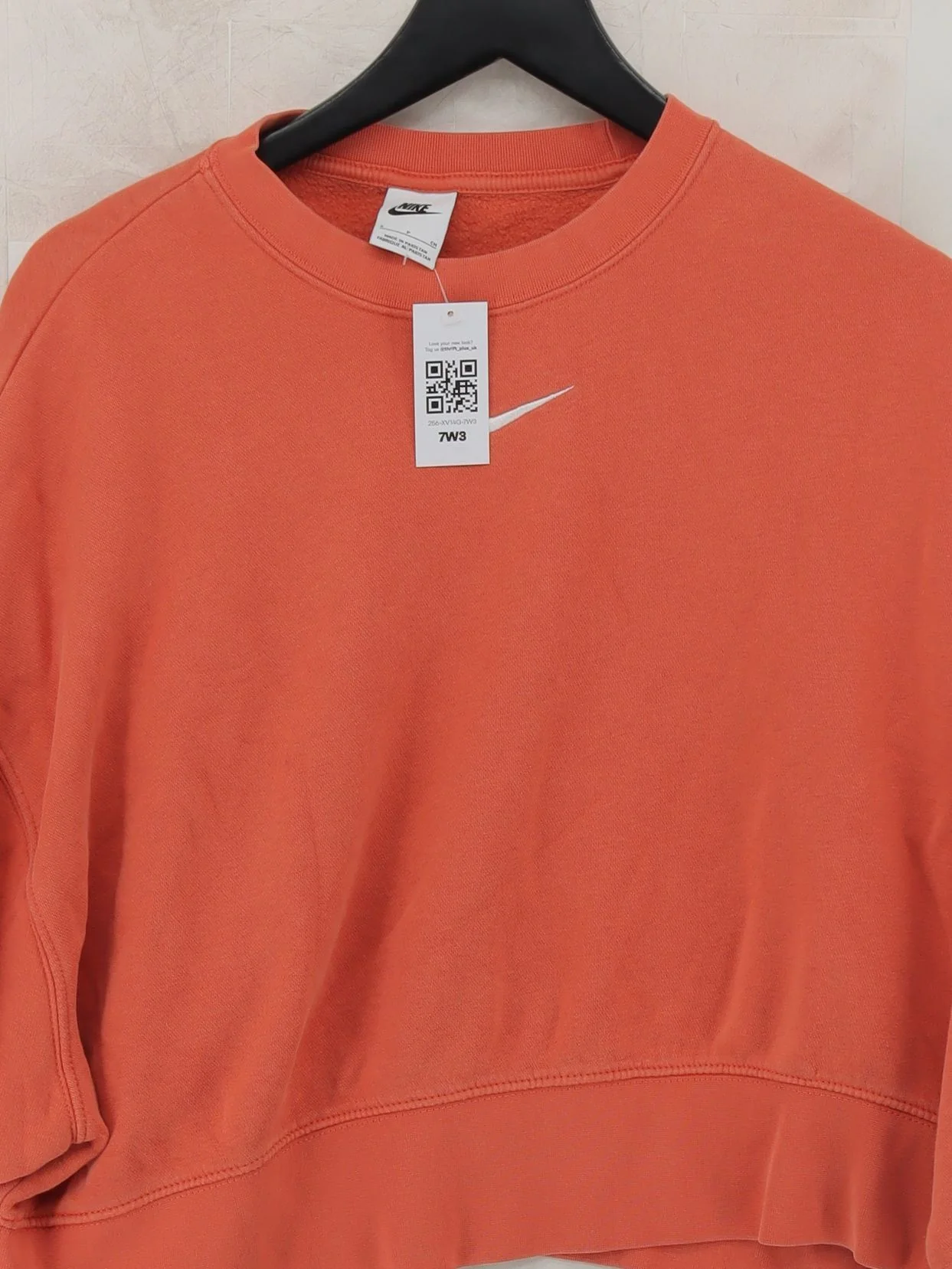 Nike Women's Hoodie S Orange Cotton with Polyester Pullover - Image 3