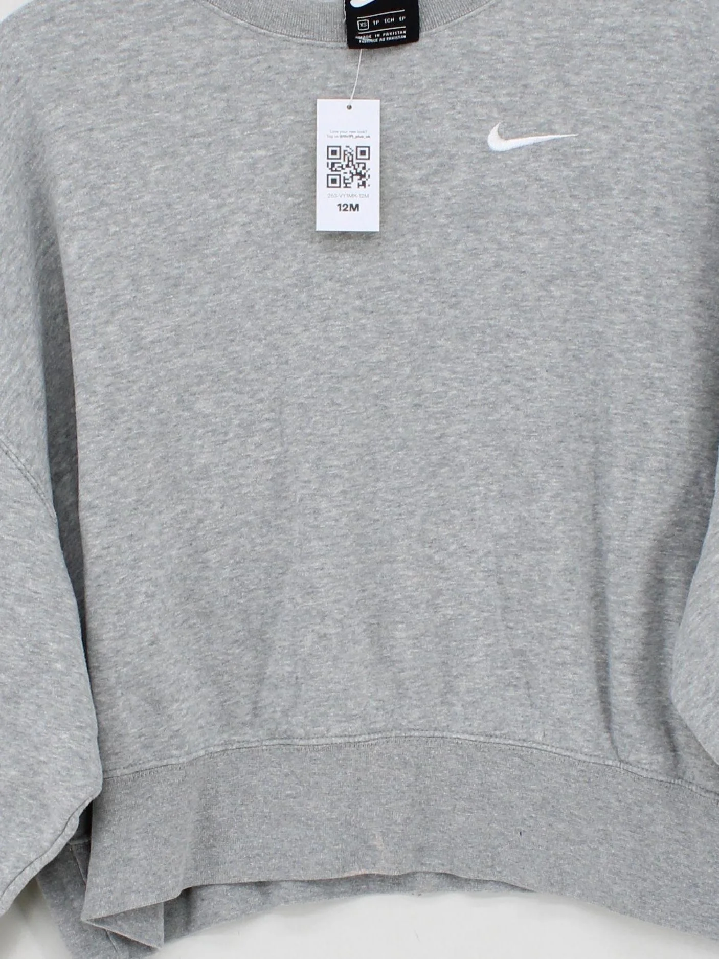 Nike Women's Hoodie XS Grey Cotton with Polyester Pullover - Image 3