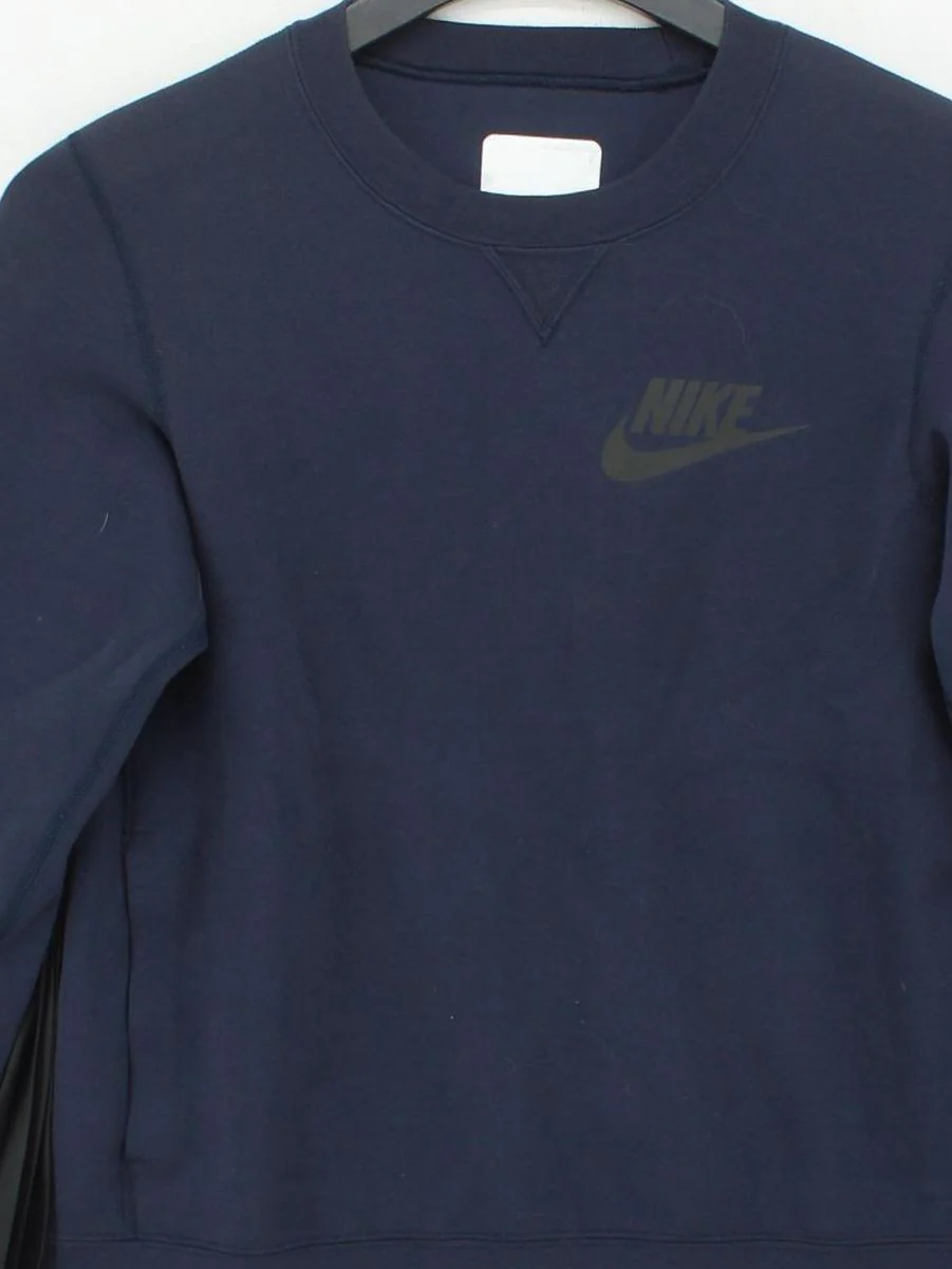 Nike Women's Hoodie XXS Blue Cotton with Polyester Pullover - Image 3