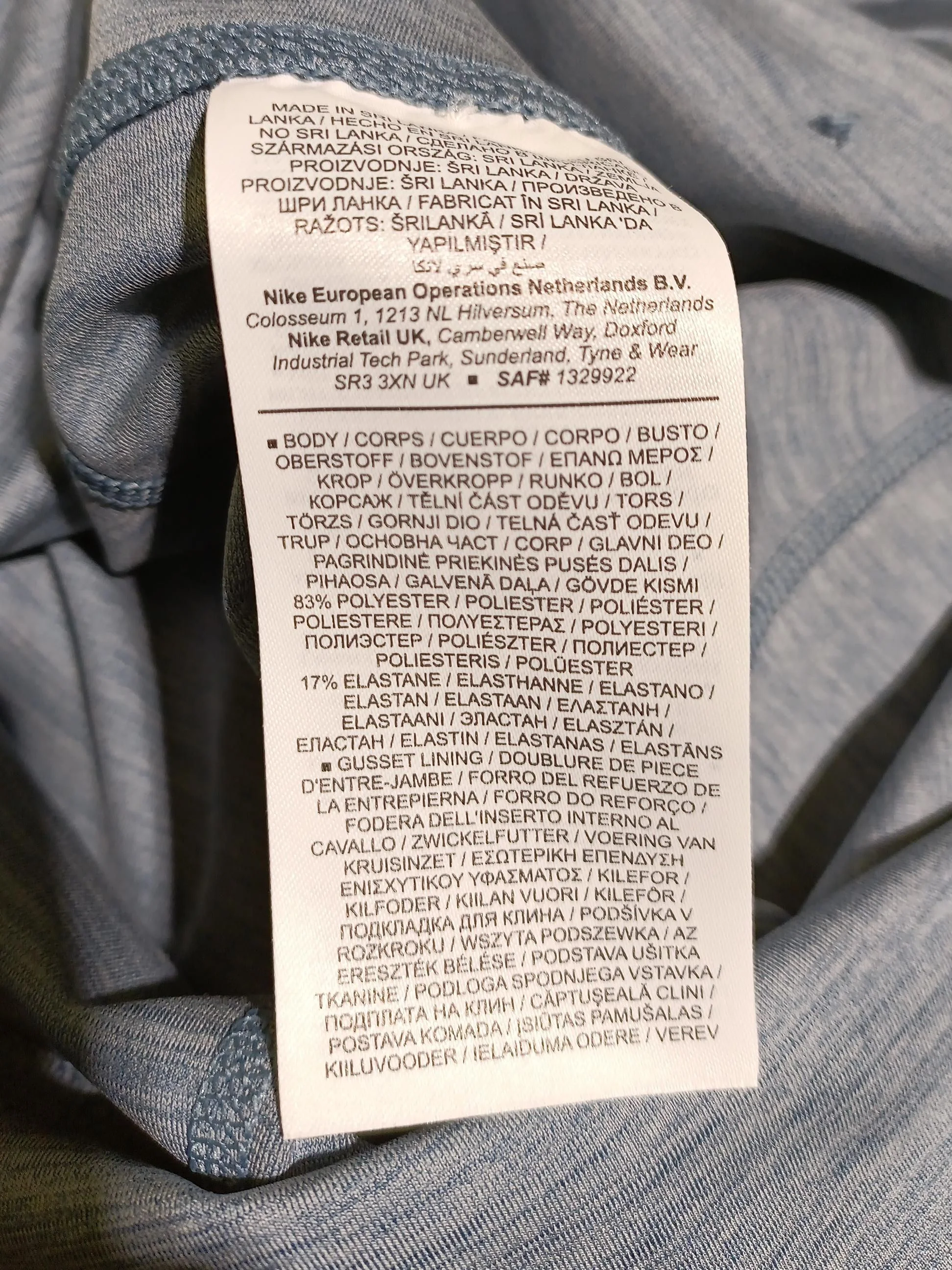 Nike Women's Leggings M Blue Polyester with Elastane Full length - Image 6