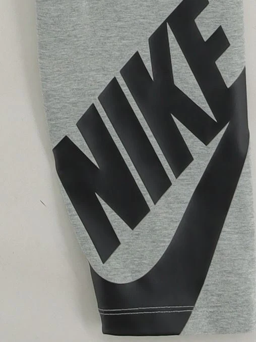 Nike Women's Leggings M Grey Graphic Cotton with Polyester, Elastane Capri - Image 4