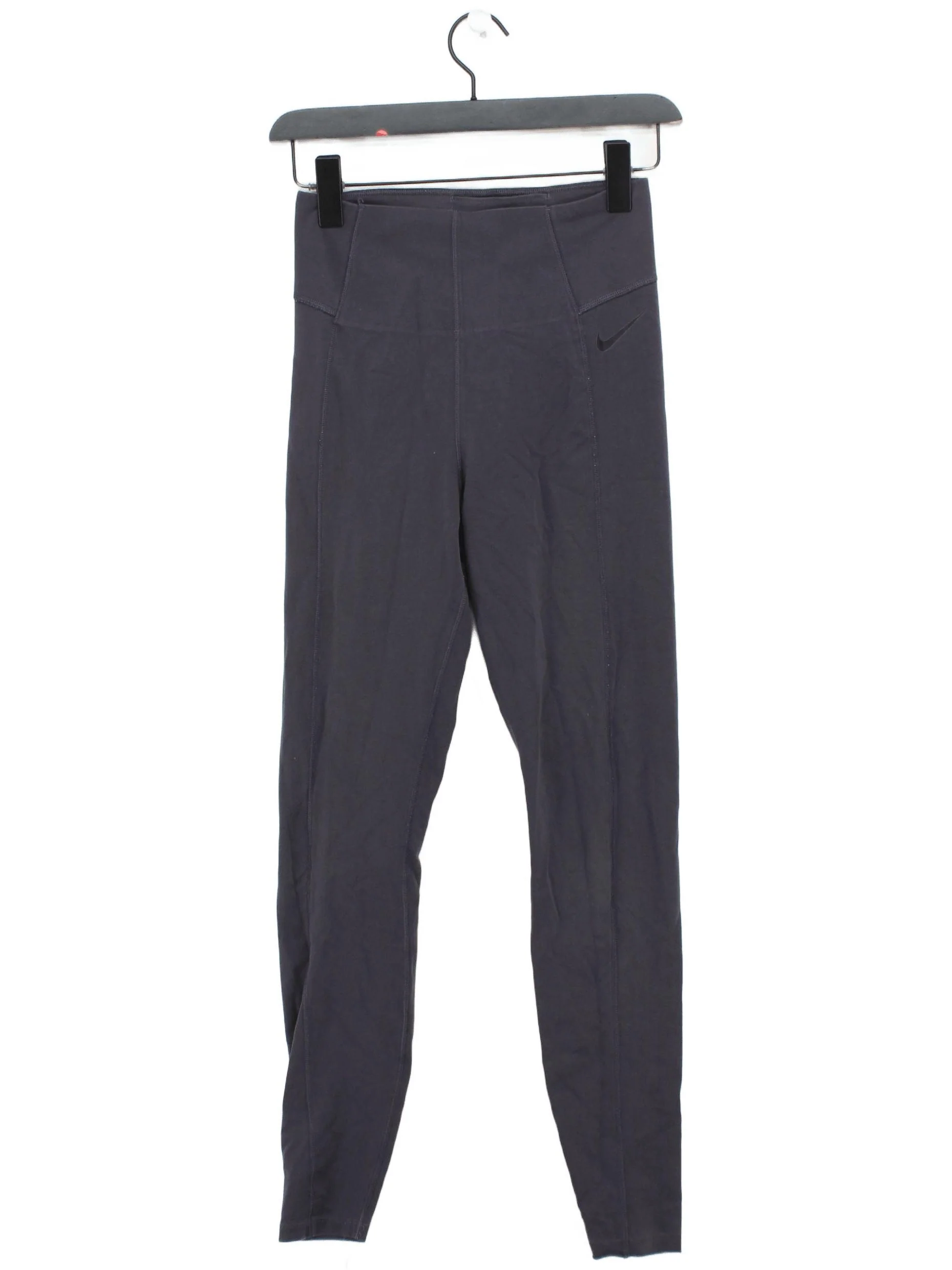 Nike Women's Leggings S Grey Cotton with Polyester, Elastane Full length