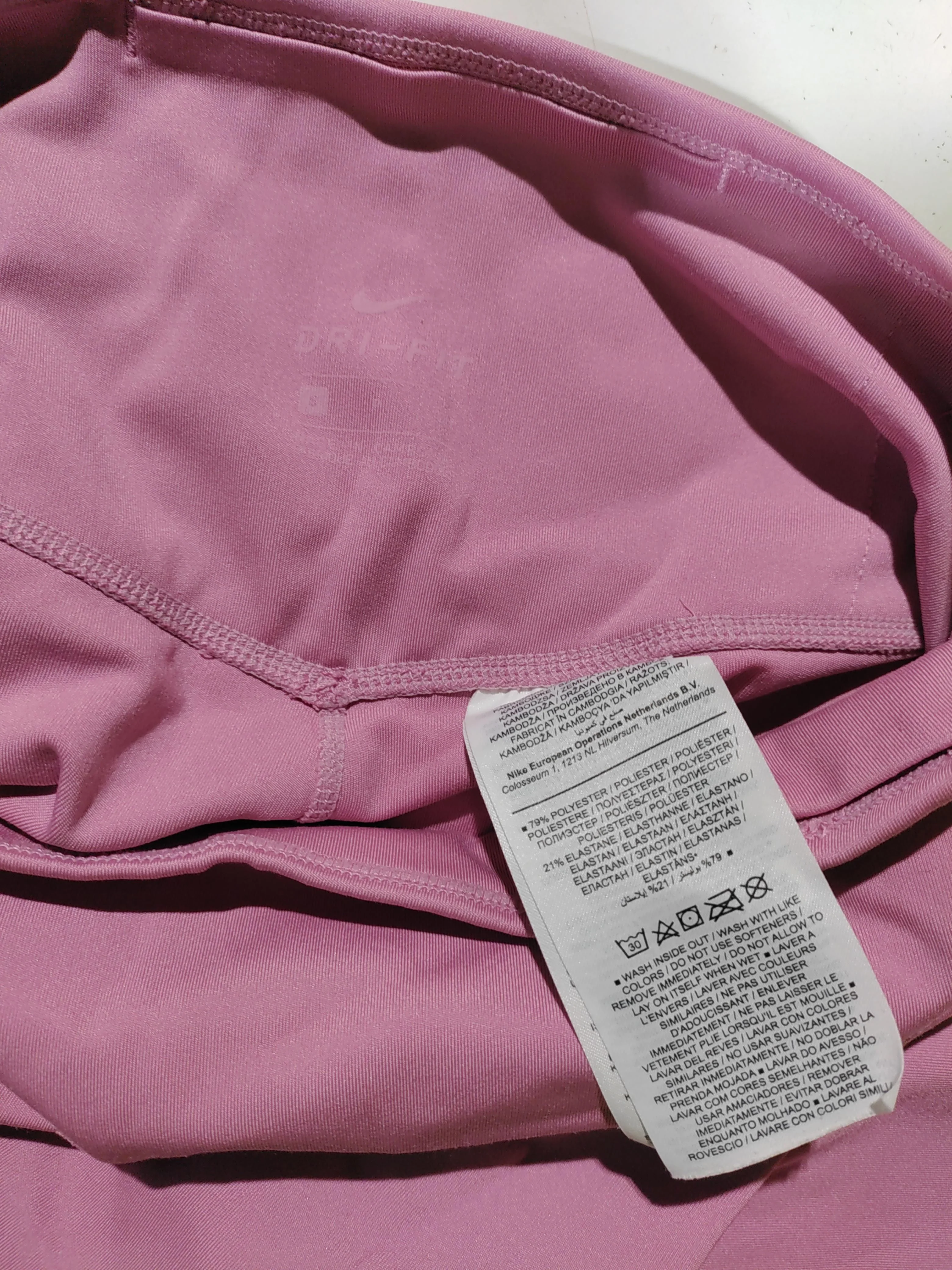Nike Women's Leggings S Pink Polyester with Elastane Full length - Image 5
