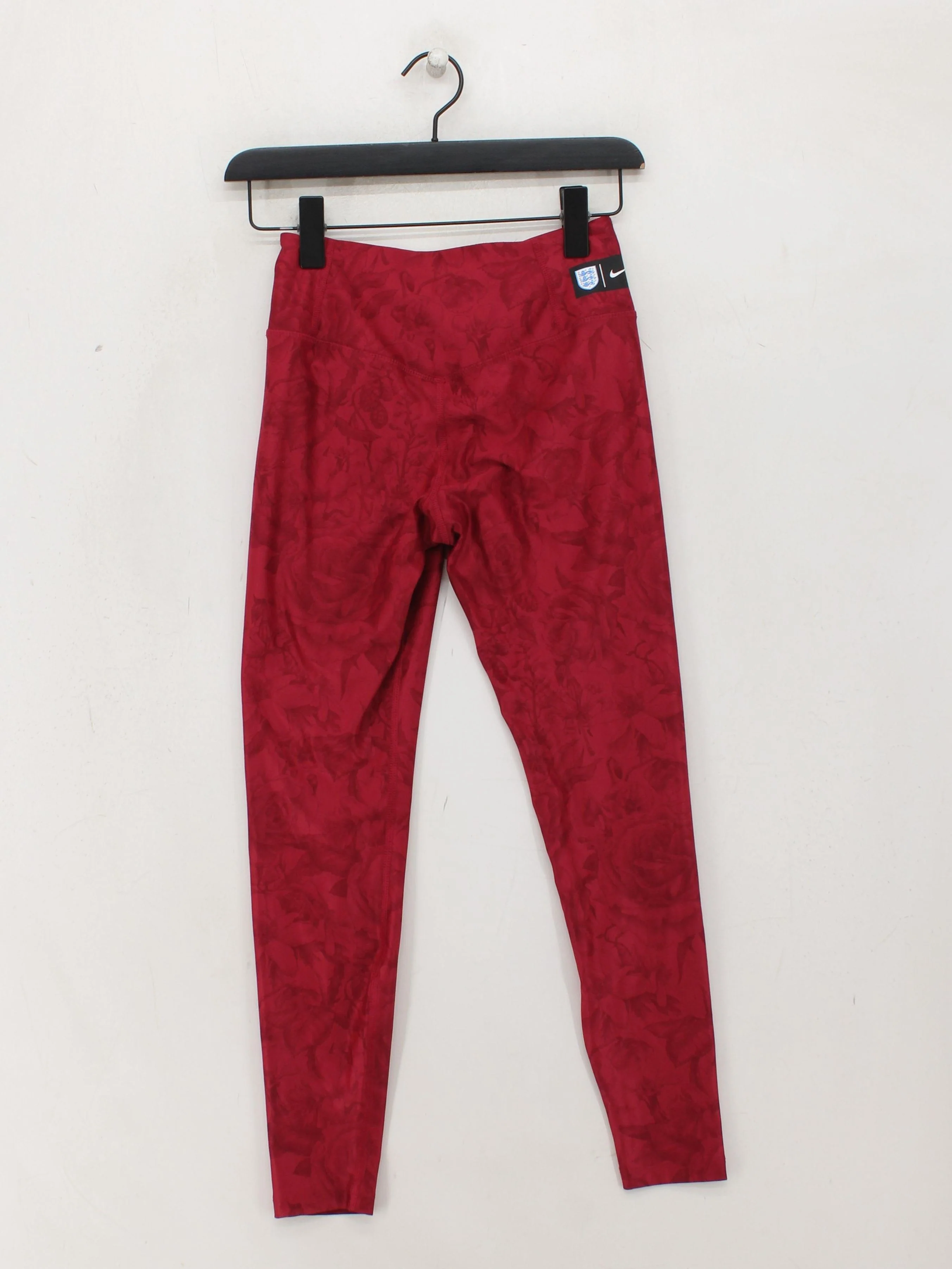Nike Women's Leggings UK 4 Red Floral 100% Polyester Full length - Image 2