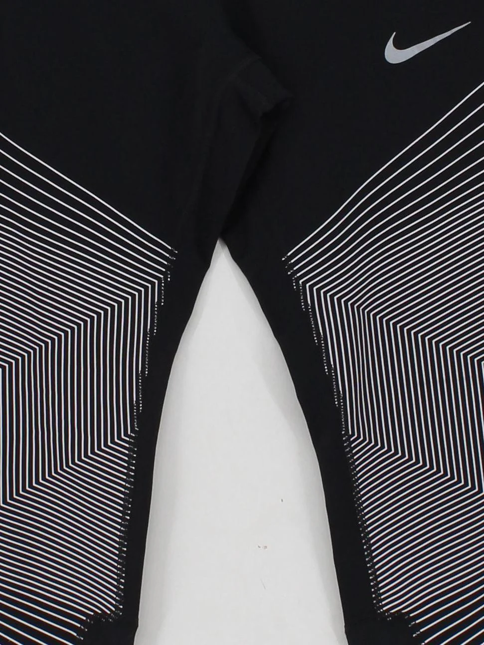 Nike Women's Sports Bottoms M Black Geometric Polyester with Elastane Sweatpants - Image 3