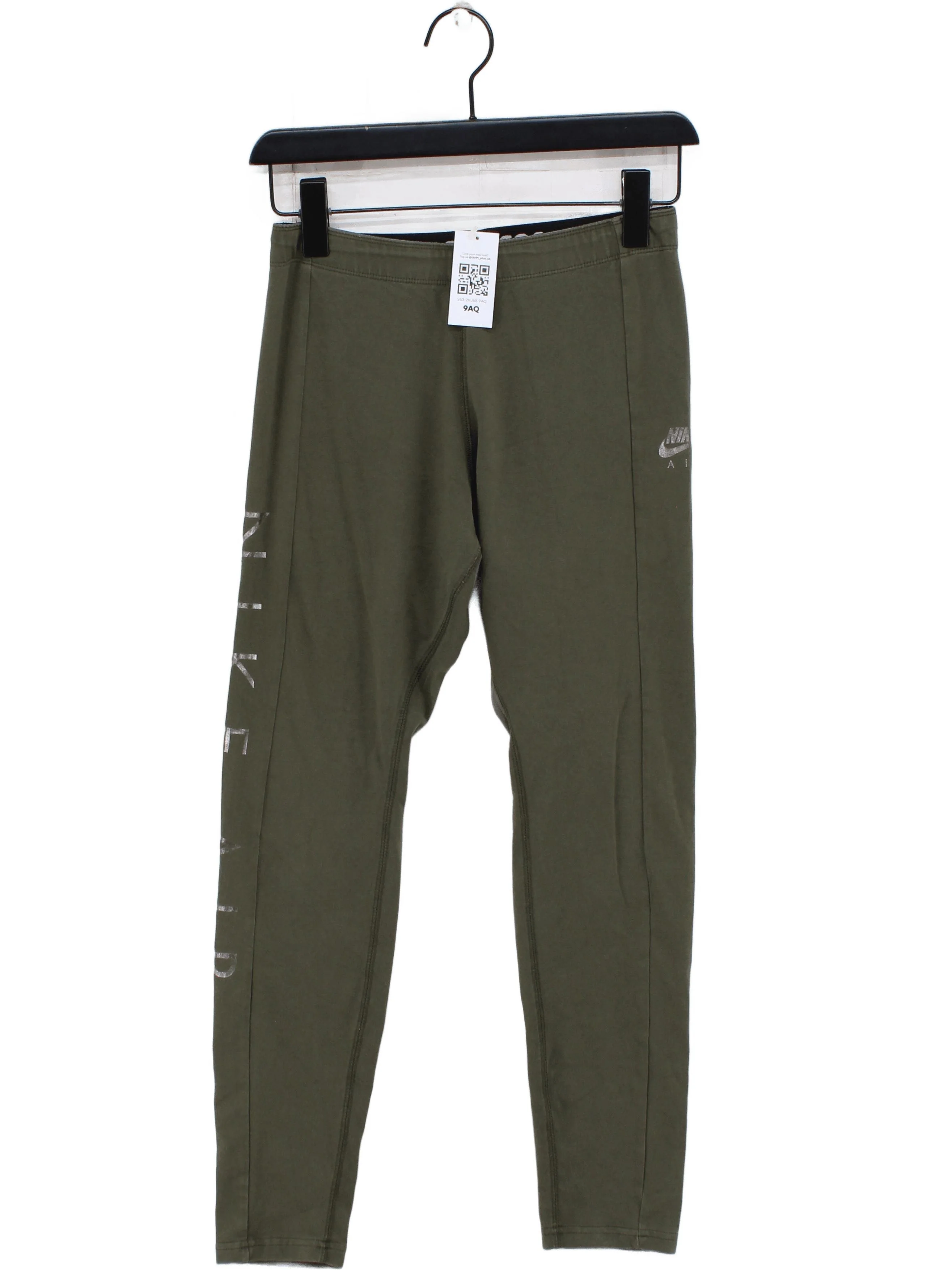 Nike Women's Sports Bottoms M Green Cotton with Polyester, Elastane Sweatpants
