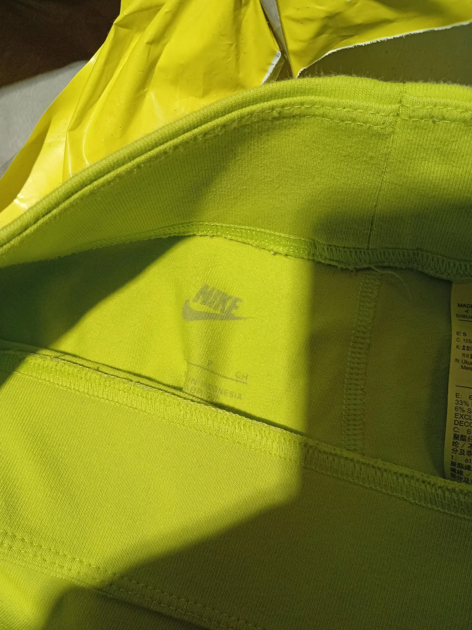Nike Women's Sports Bottoms S Yellow Cotton with Polyester, Spandex Sweatpants - Image 6