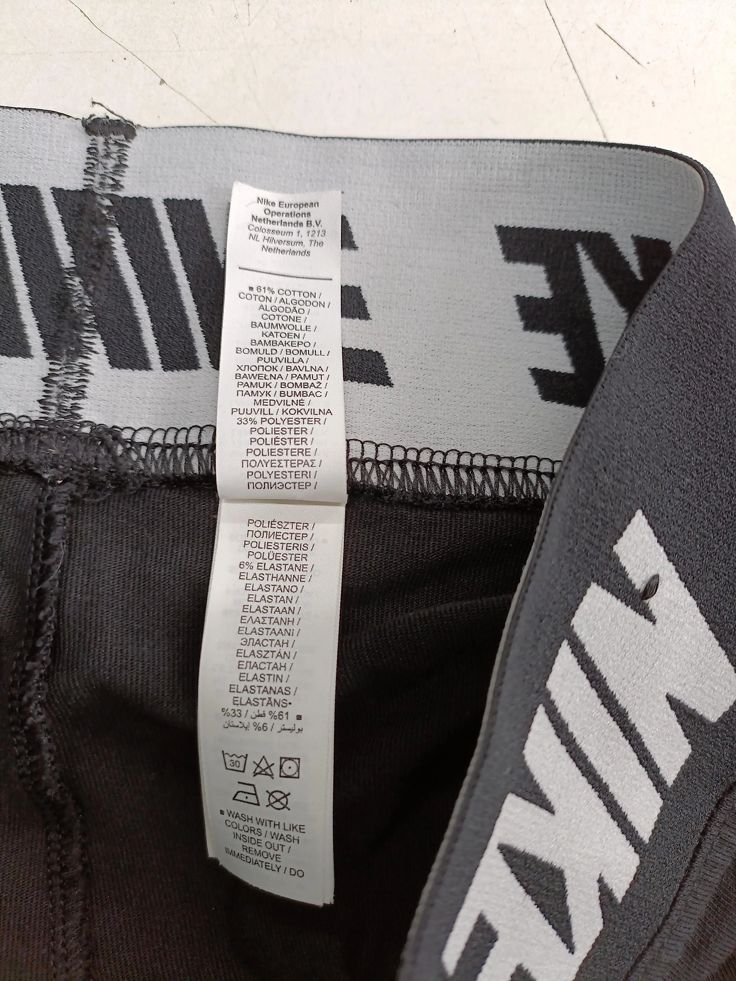 Nike Women's Sports Bottoms XL Black Cotton with Polyester, Elastane Sweatpants - Image 6