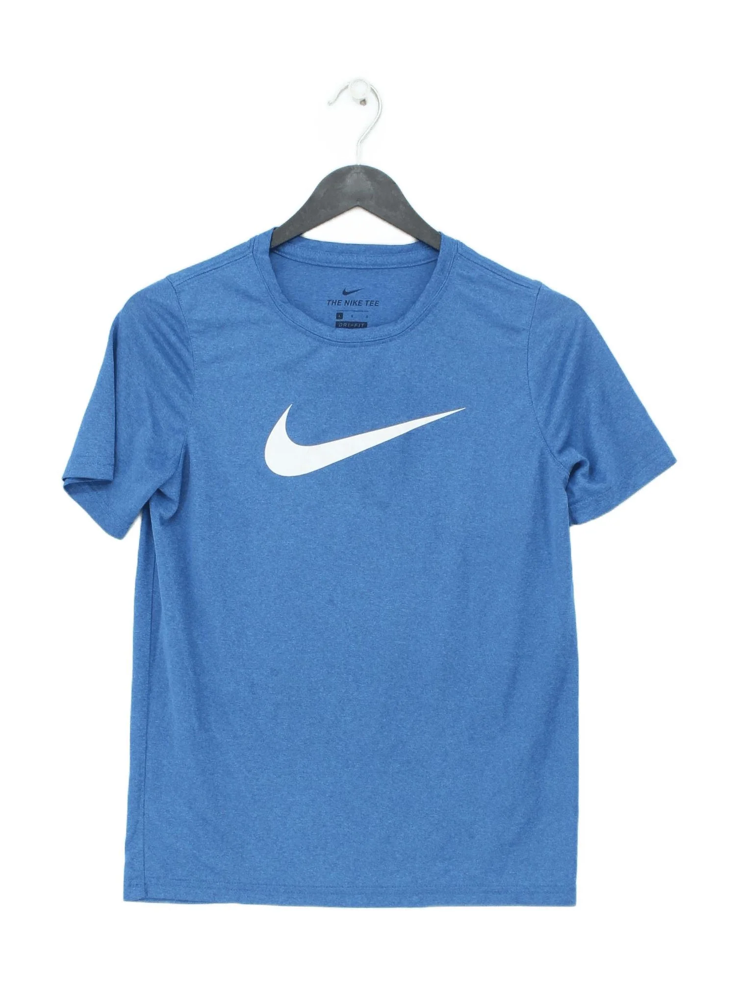 Nike Women's T-Shirt L Blue 100% Polyester Short Sleeve Round Neck Basic