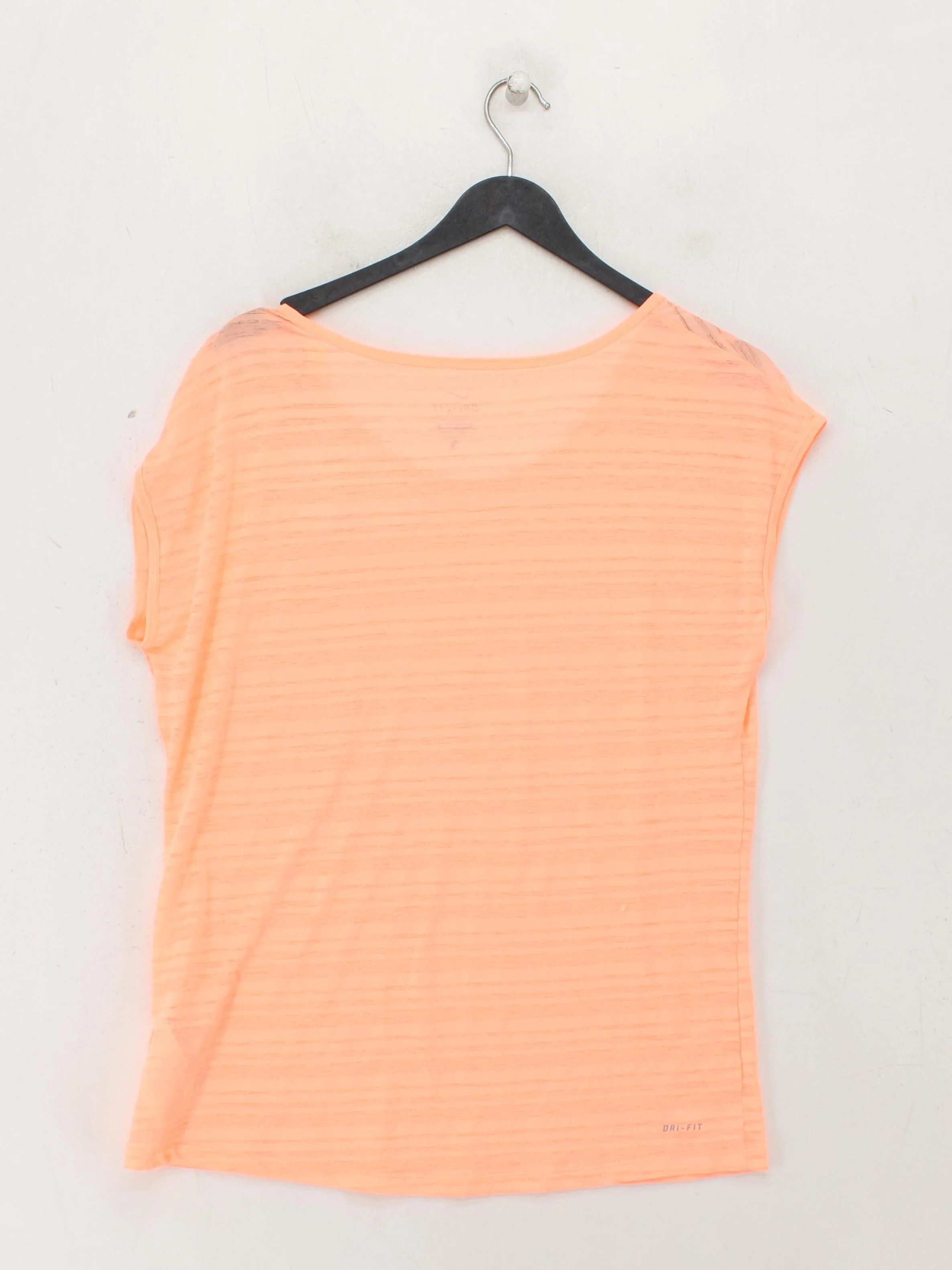 Nike Women's T-Shirt L Orange Striped 100% Polyester Basic - Image 2
