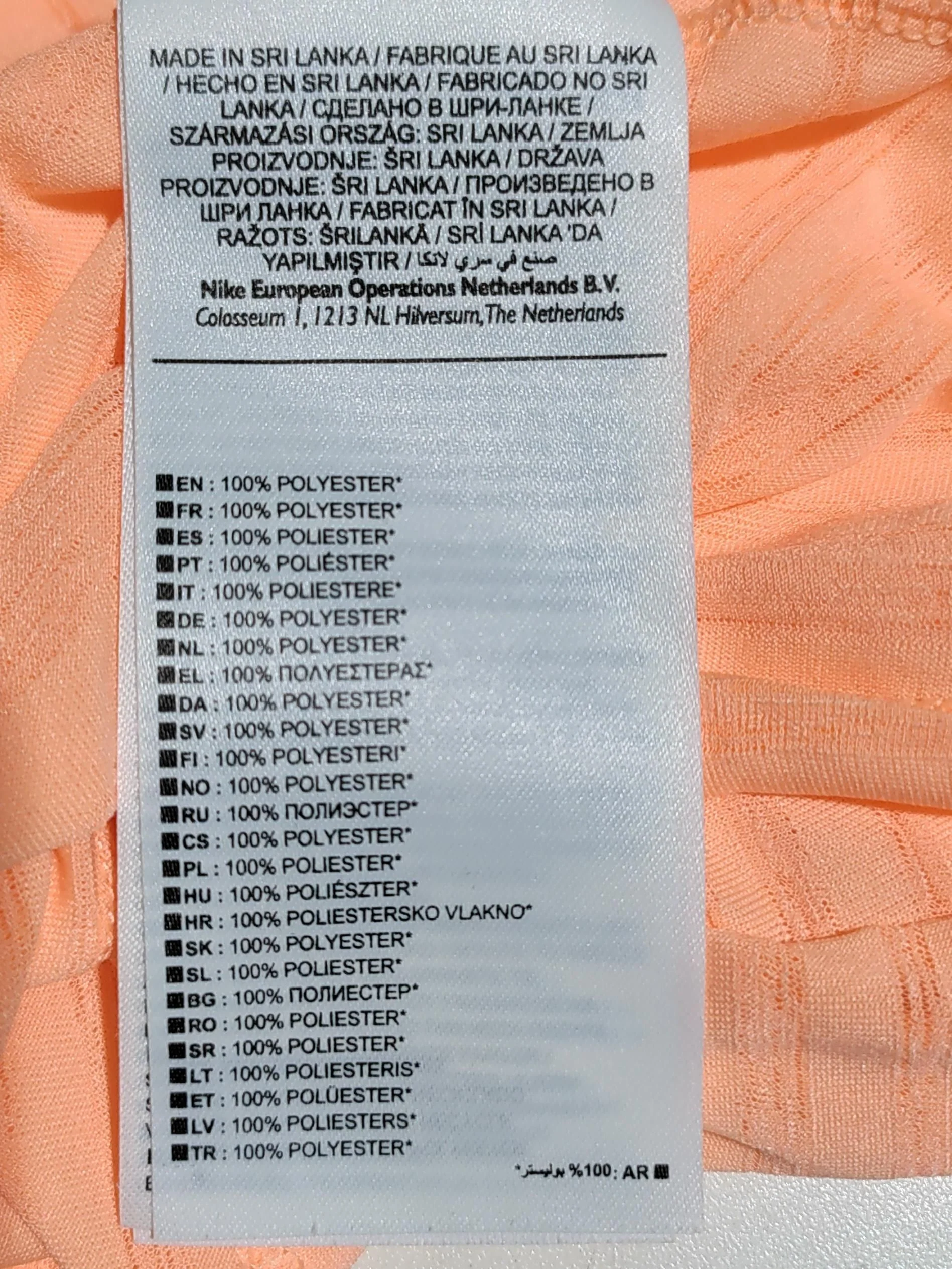 Nike Women's T-Shirt L Orange Striped 100% Polyester Basic - Image 7