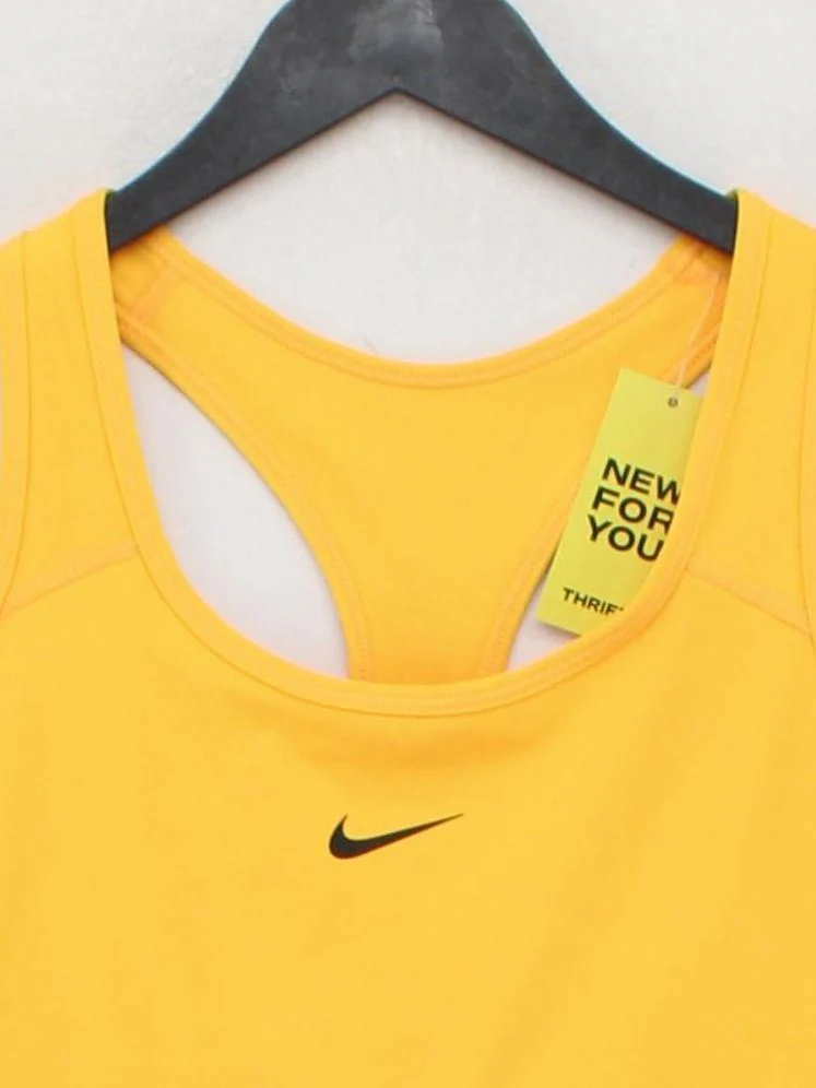 Nike Women's T-Shirt M Orange Nylon with Spandex Sleeveless Basic - Image 3