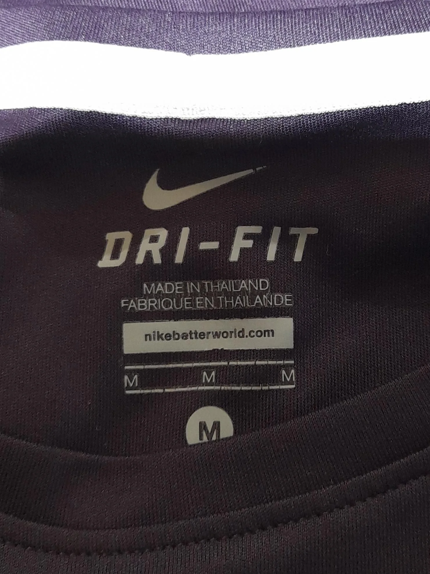 Nike Women's T-Shirt M Purple 100% Polyester Basic - Image 5