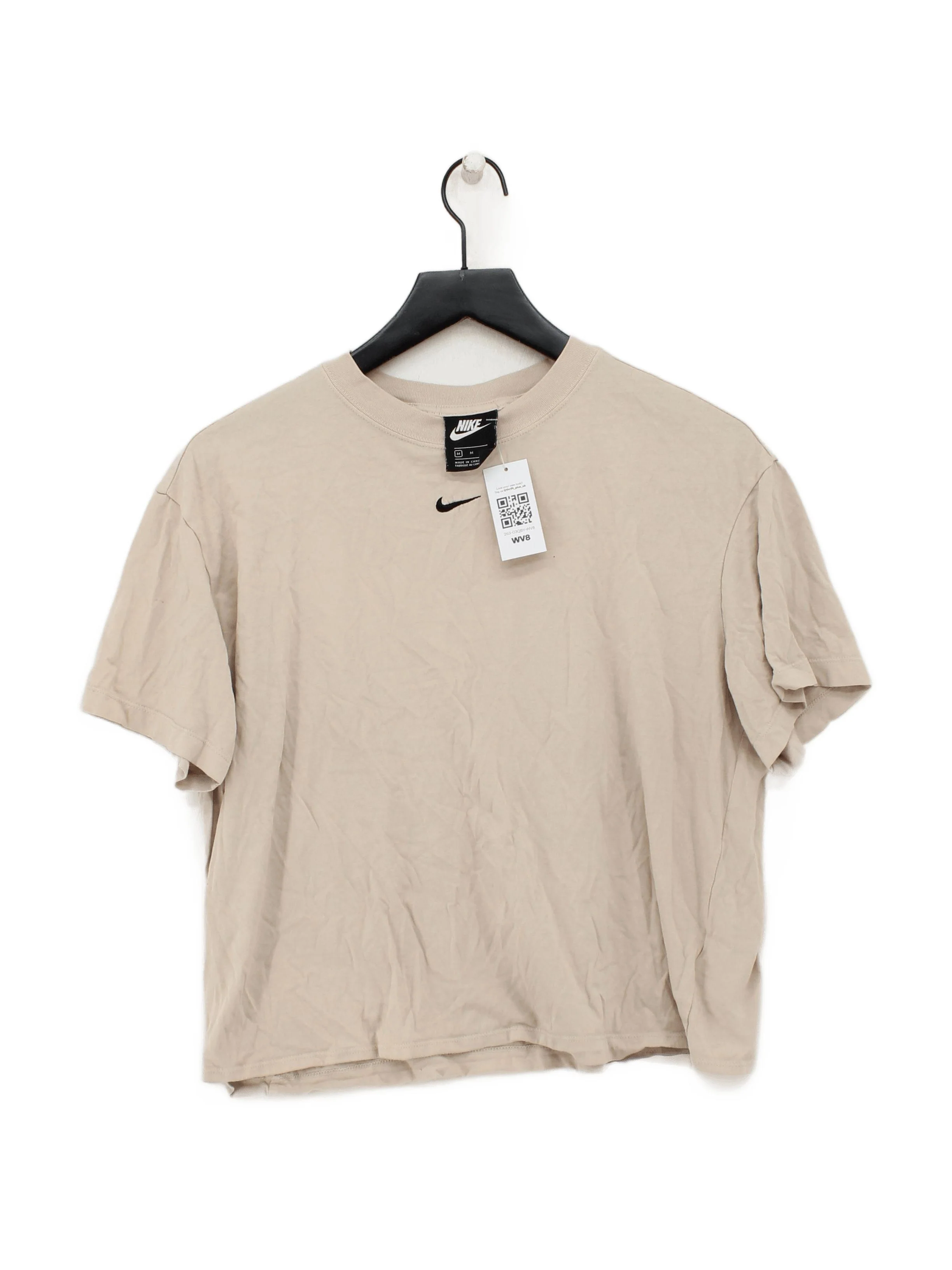 Nike Women's T-Shirt M Tan 100% Cotton Short Sleeve Round Neck Basic