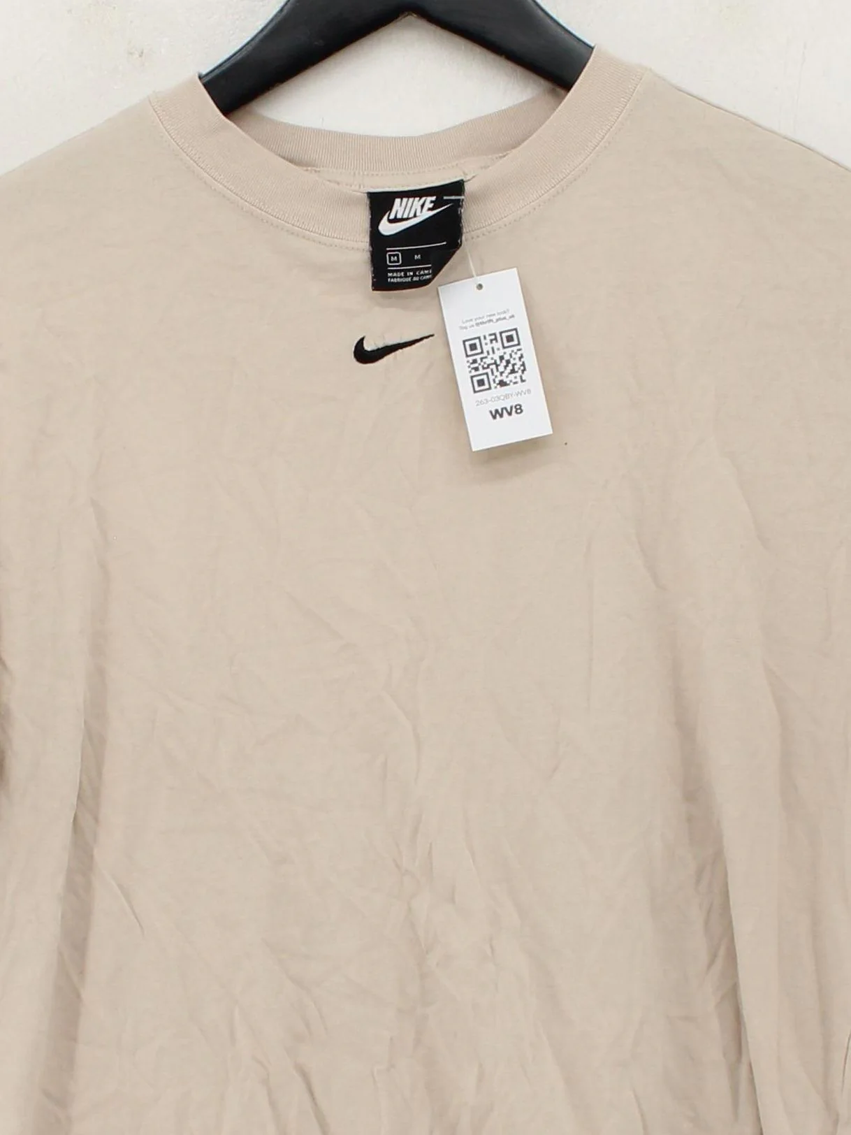Nike Women's T-Shirt M Tan 100% Cotton Short Sleeve Round Neck Basic - Image 3