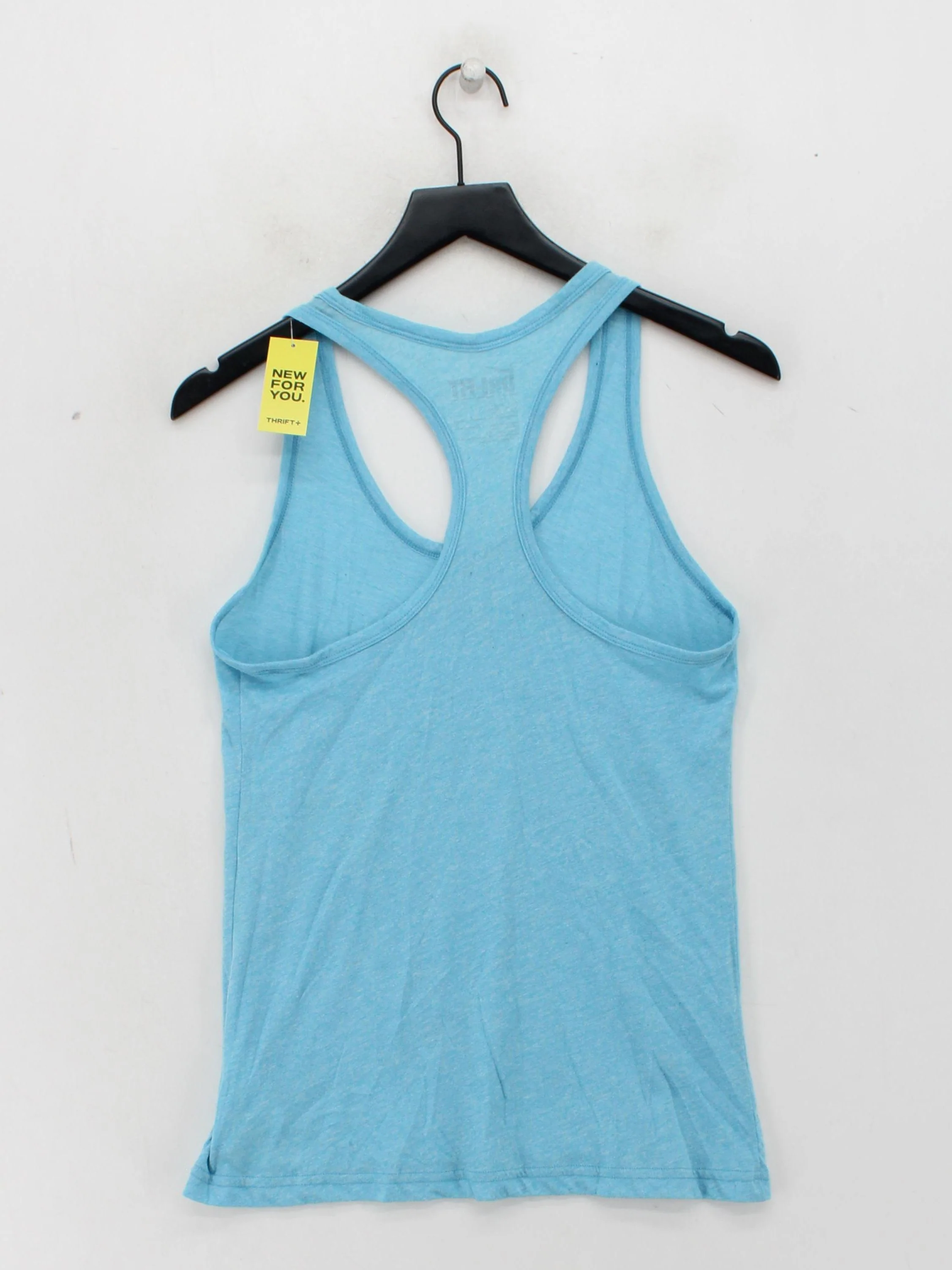 Nike Women's T-Shirt S Blue Polyester with Cotton, Viscose Sleeveless Basic - Image 2