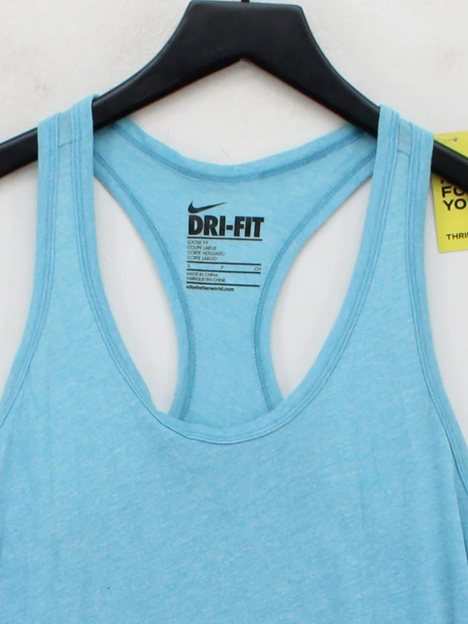 Nike Women's T-Shirt S Blue Polyester with Cotton, Viscose Sleeveless Basic - Image 3