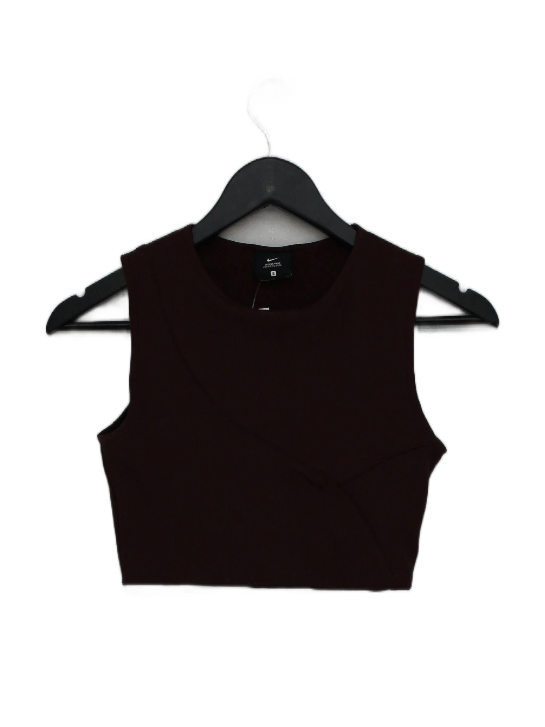 Nike Women's T-Shirt S Brown Polyester with Elastane Sleeveless Round Neck Basic