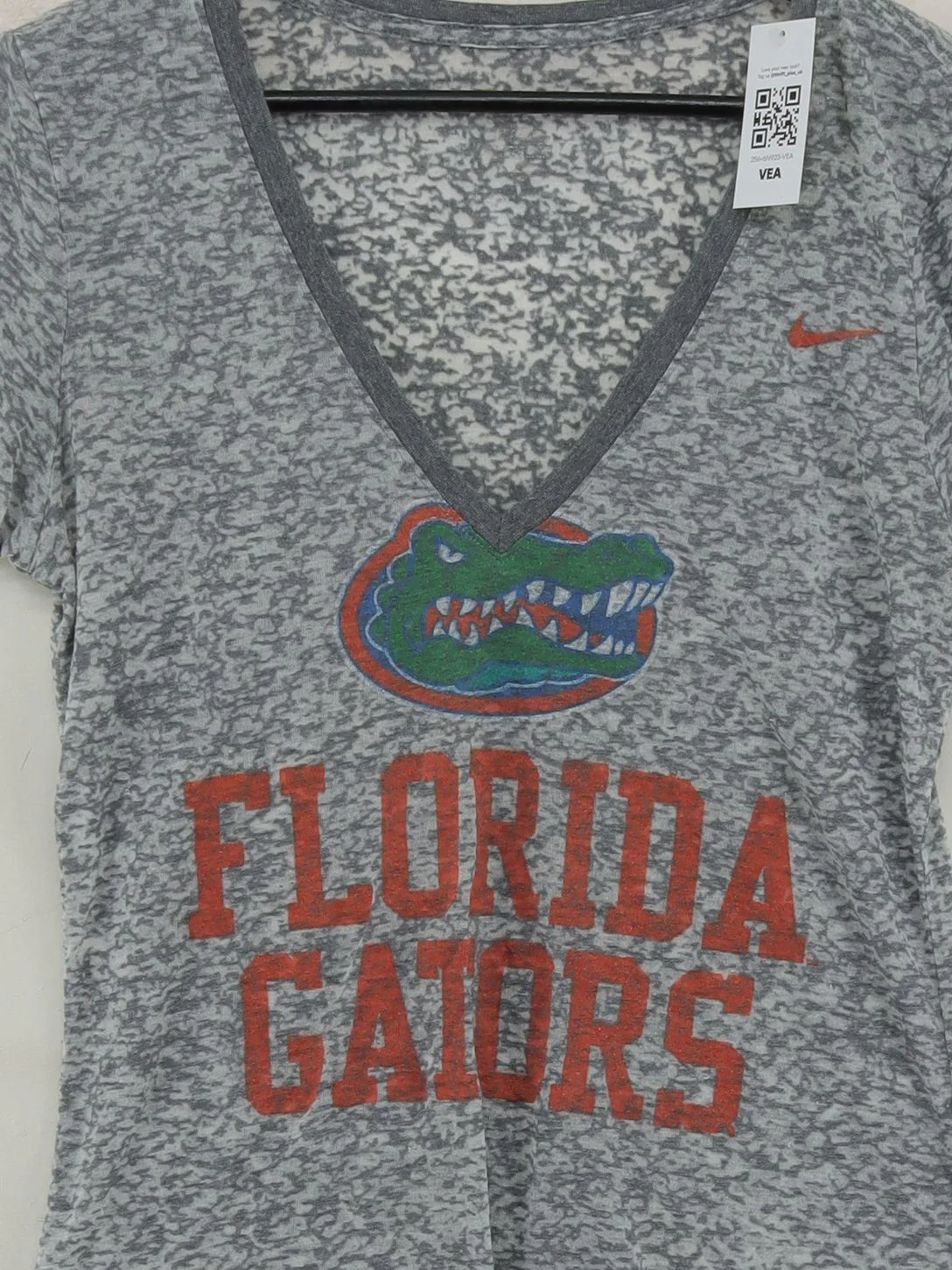 Nike Women's T-Shirt S Grey Cotton with Polyester Basic - Image 3