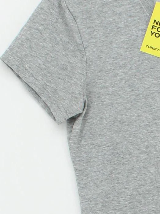 Nike Women's T-Shirt S Grey Cotton with Polyester, Spandex Basic - Image 4