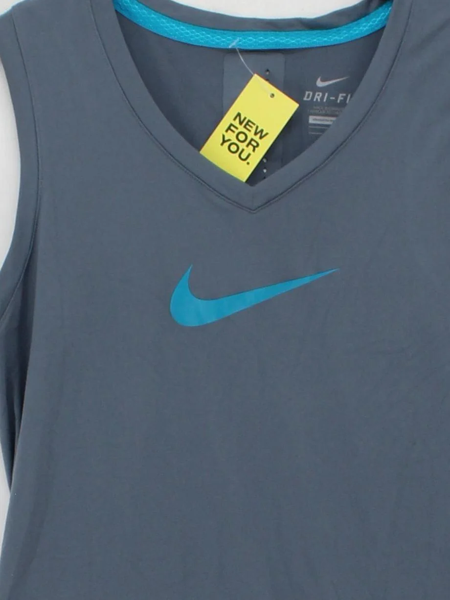 Nike Women's T-Shirt S Grey Polyester with Elastane Sleeveless Basic - Image 3