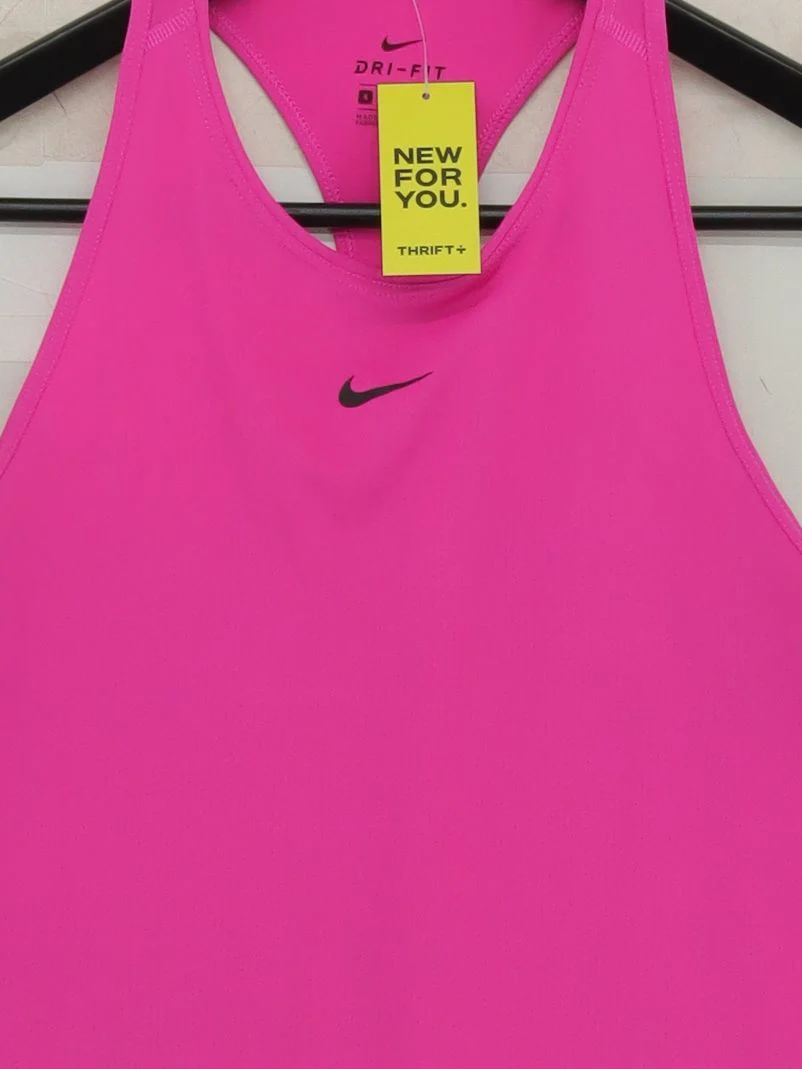 Nike Women's T-Shirt S Pink Polyester with Elastane Sleeveless Basic - Image 3
