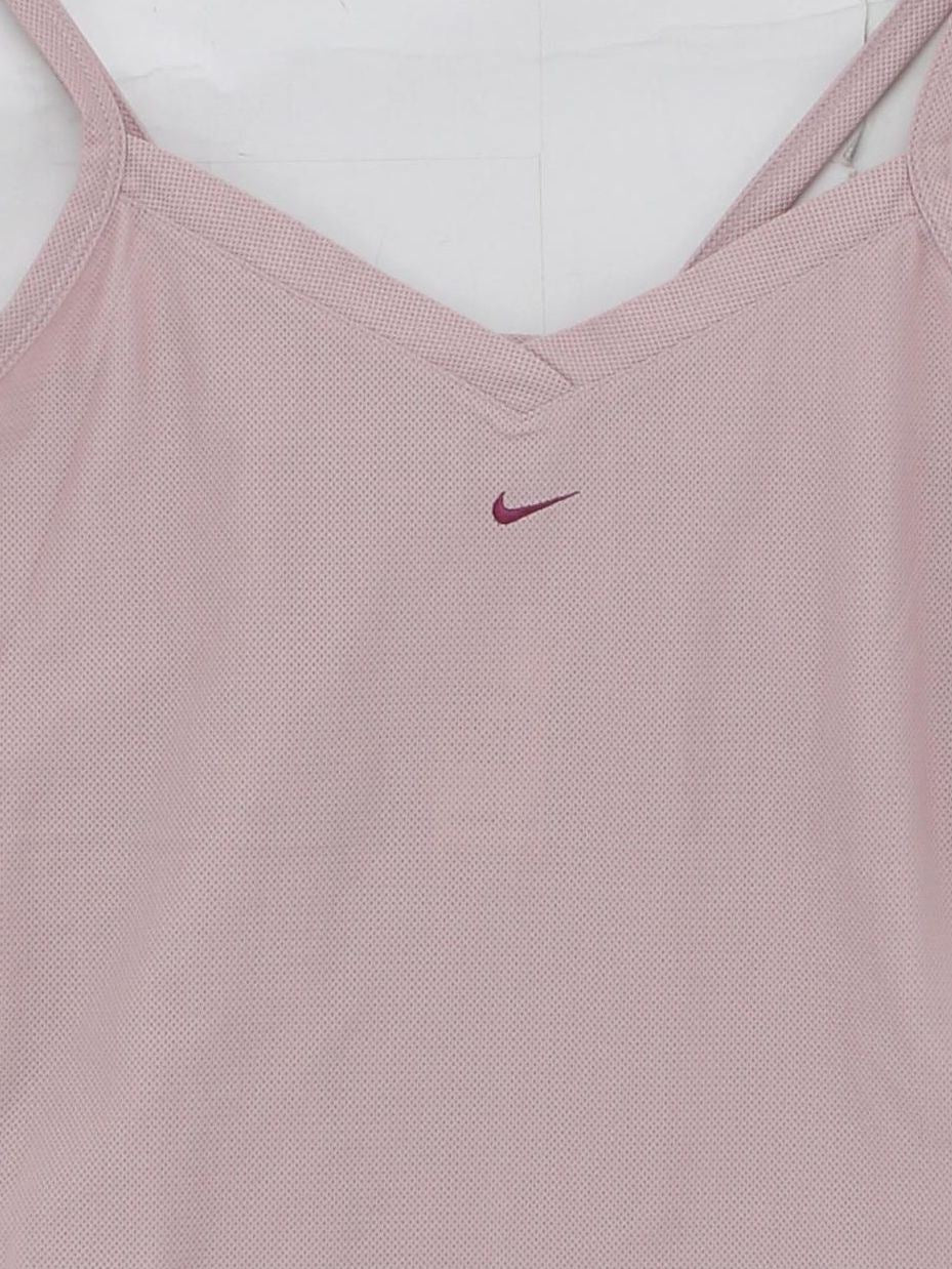 Nike Women's T-Shirt S Pink Polyester with Elastane Sleeveless V-Neck Camisole - Image 3
