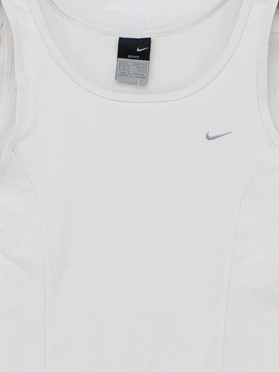Nike Women's T-Shirt S White 100% Other Sleeveless Basic - Image 3