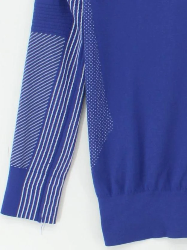 Nike Women's T-Shirt XS Blue Geometric 100% Nylon Basic - Image 4