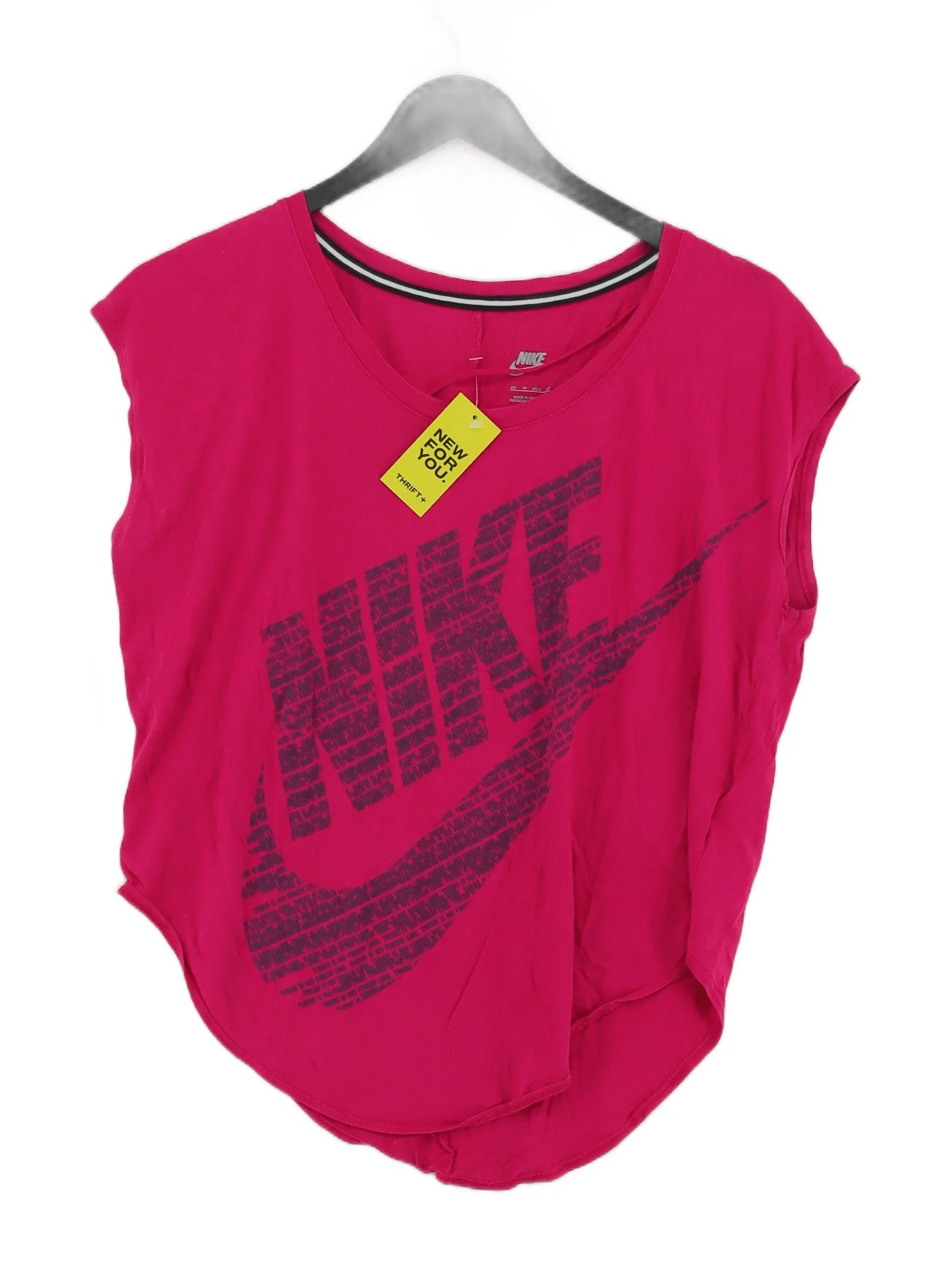 Nike Women's T-Shirt XS Pink Cotton with Lyocell Modal Basic