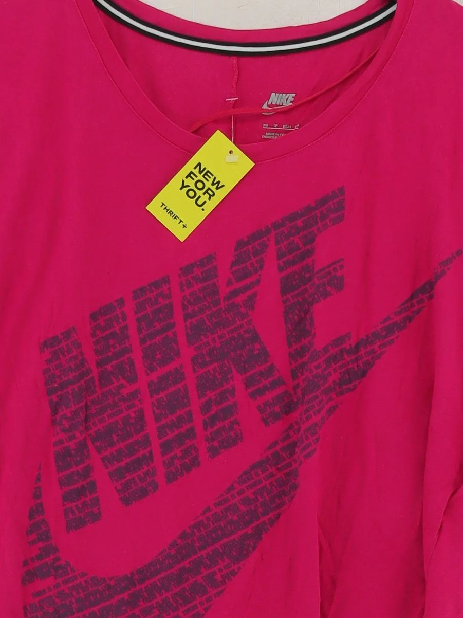 Nike Women's T-Shirt XS Pink Cotton with Lyocell Modal Basic - Image 3