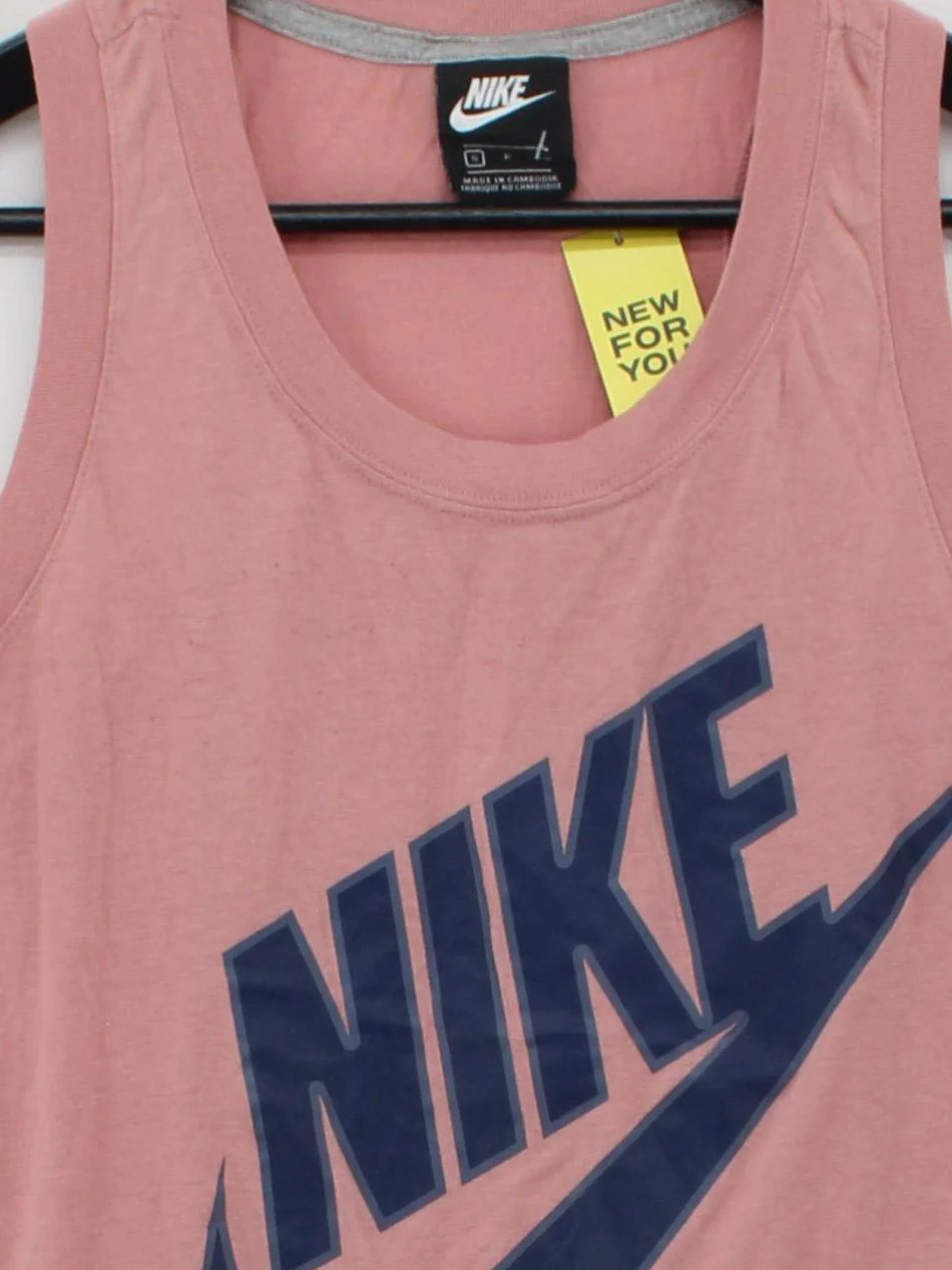 Nike Women's T-Shirt XS Pink Graphic 100% Other Sleeveless Basic - Image 3