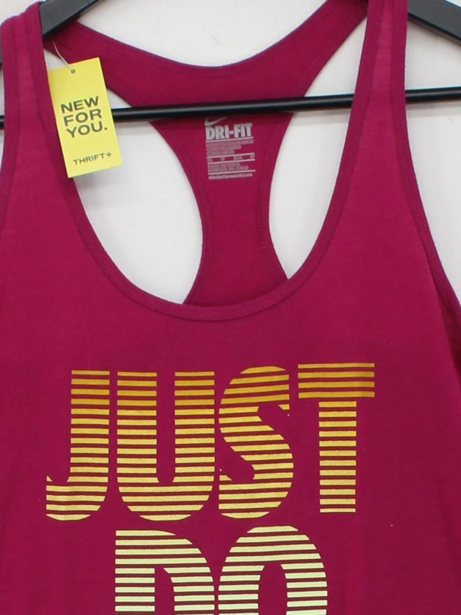 Nike Women's T-Shirt XS Pink Graphic Nylon with Spandex Sleeveless Basic - Image 3