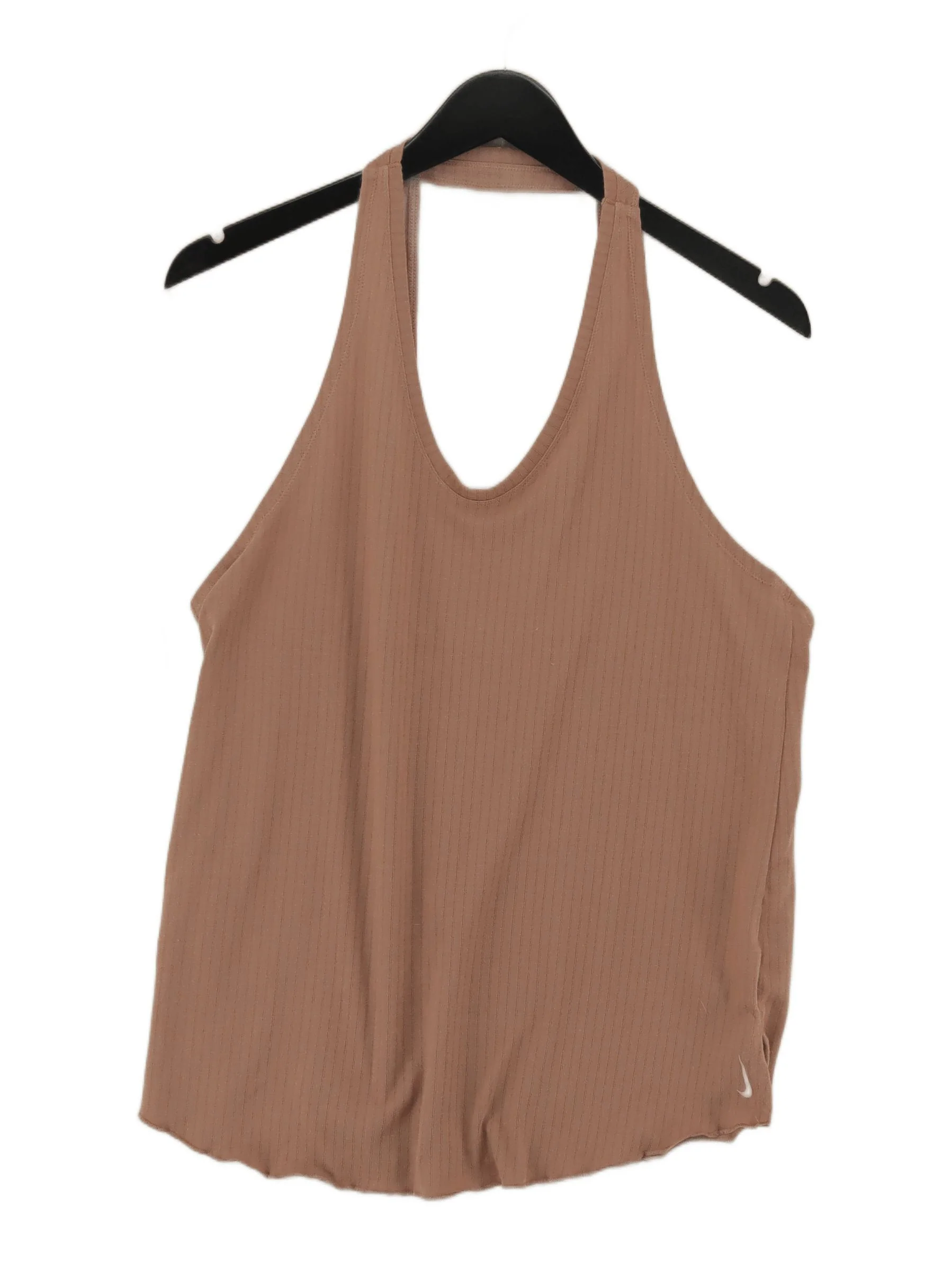 Nike Women's Top L Tan 100% Polyester Sleeveless V-Neck Basic
