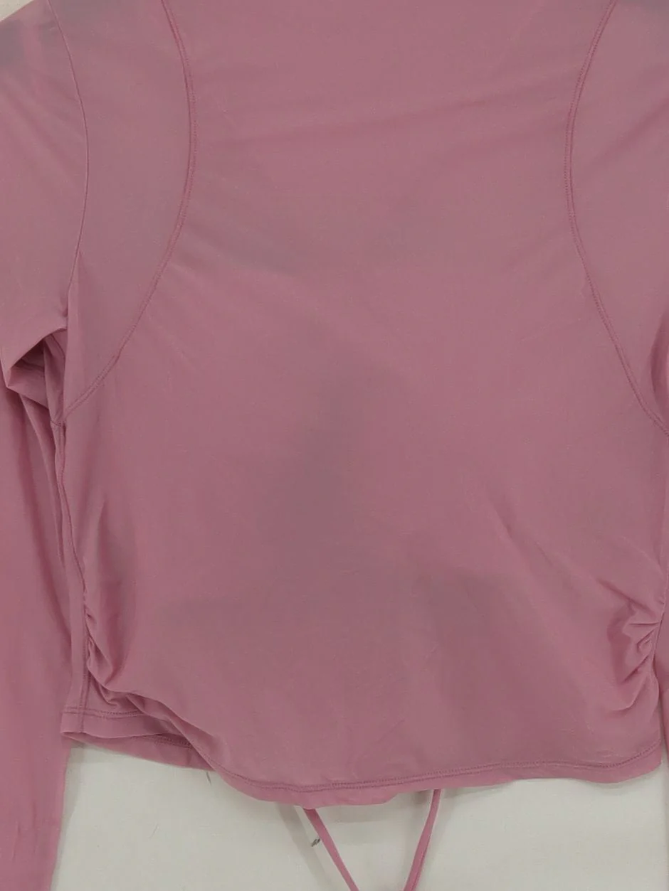 Nike Women's Top M Pink 100% Other Long Sleeve Mock Neck Basic - Image 3
