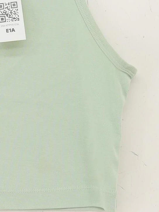Nike Women's Top S Green Cotton with Polyester Sleeveless High Neck Basic - Image 4