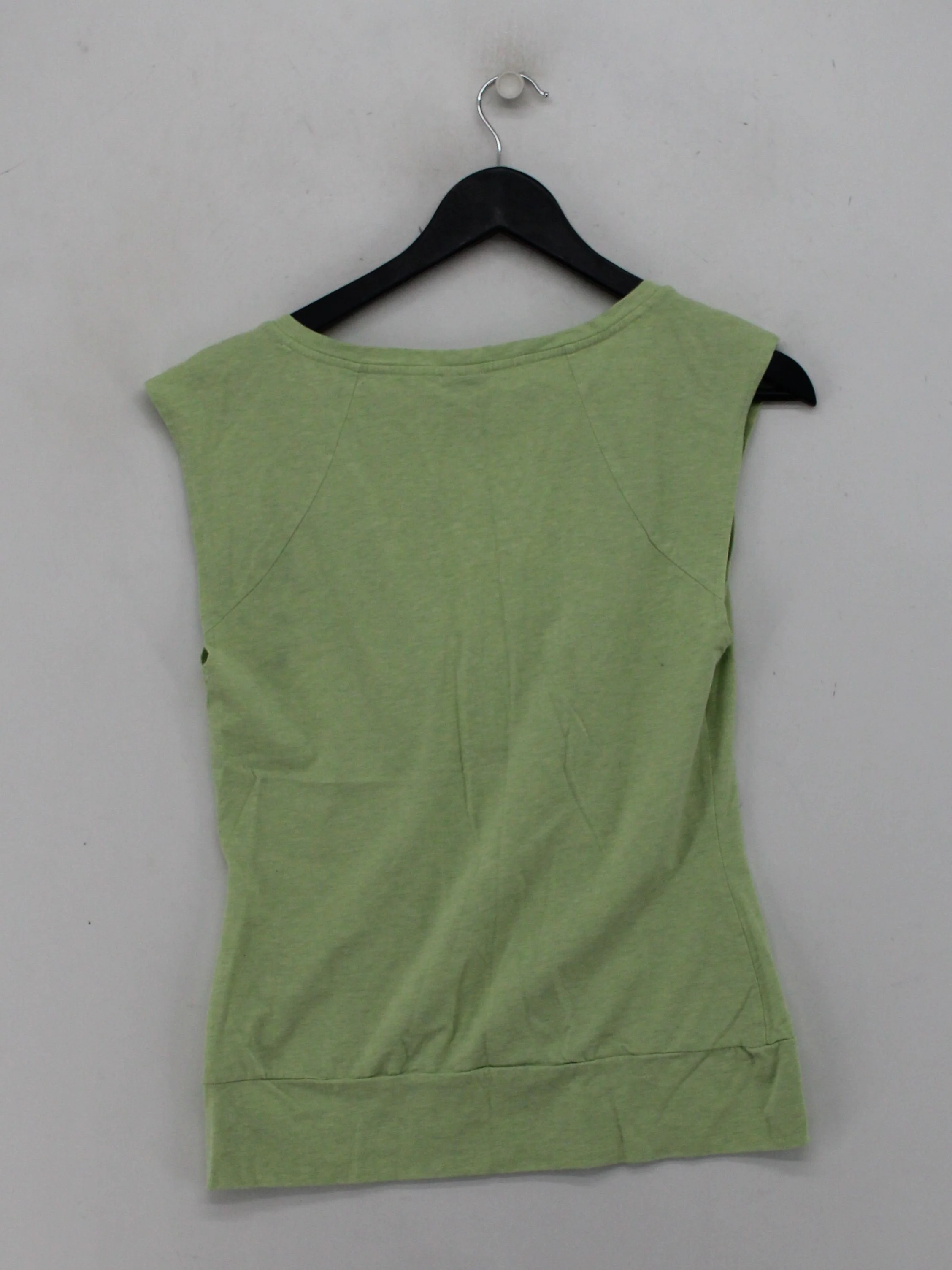 Nike Women's Top UK 10 Green Cotton with Elastane Sleeveless V-Neck Basic - Image 2