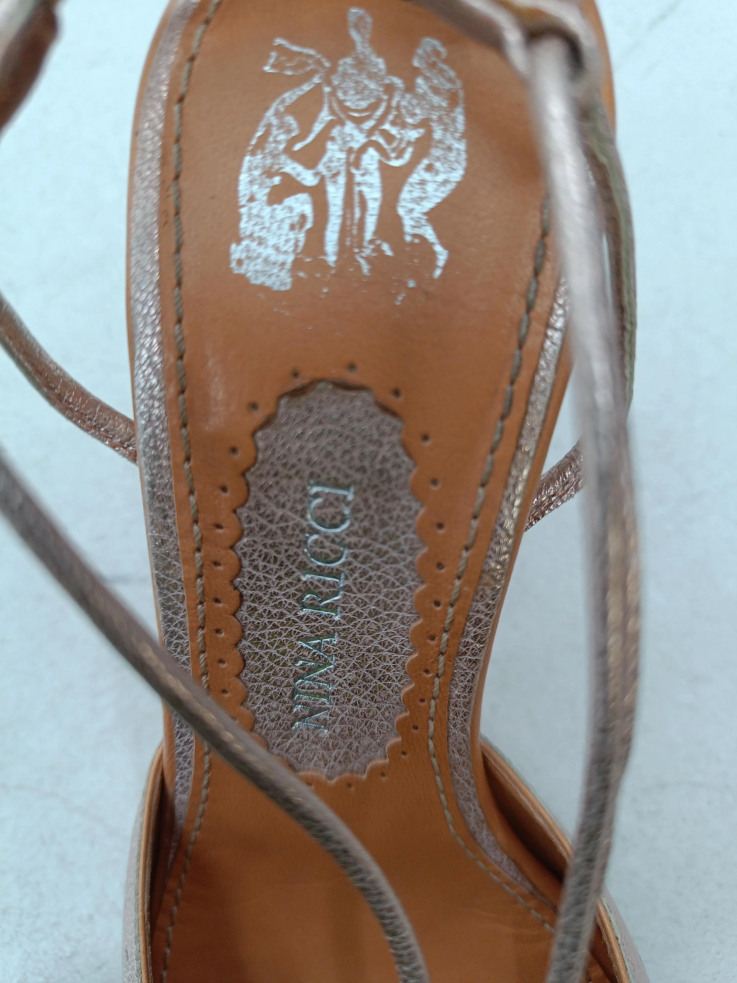 Nina Ricci Women's Sandals UK 2.5 Gold 100% Leather Strappy - Image 6