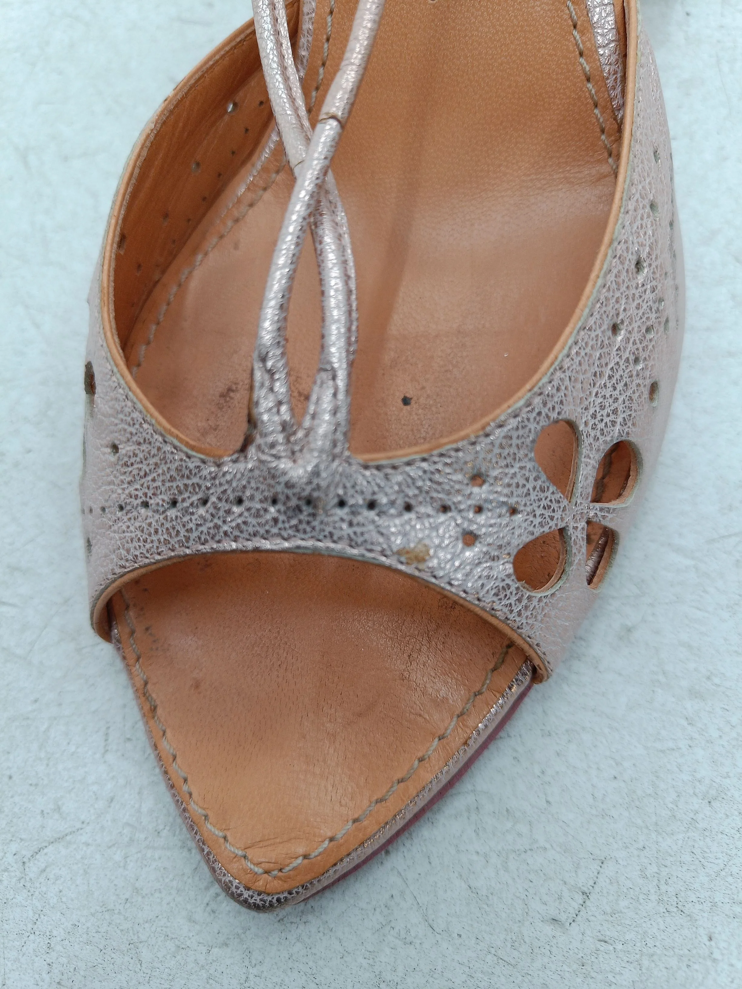Nina Ricci Women's Sandals UK 2.5 Gold 100% Leather Strappy - Image 8