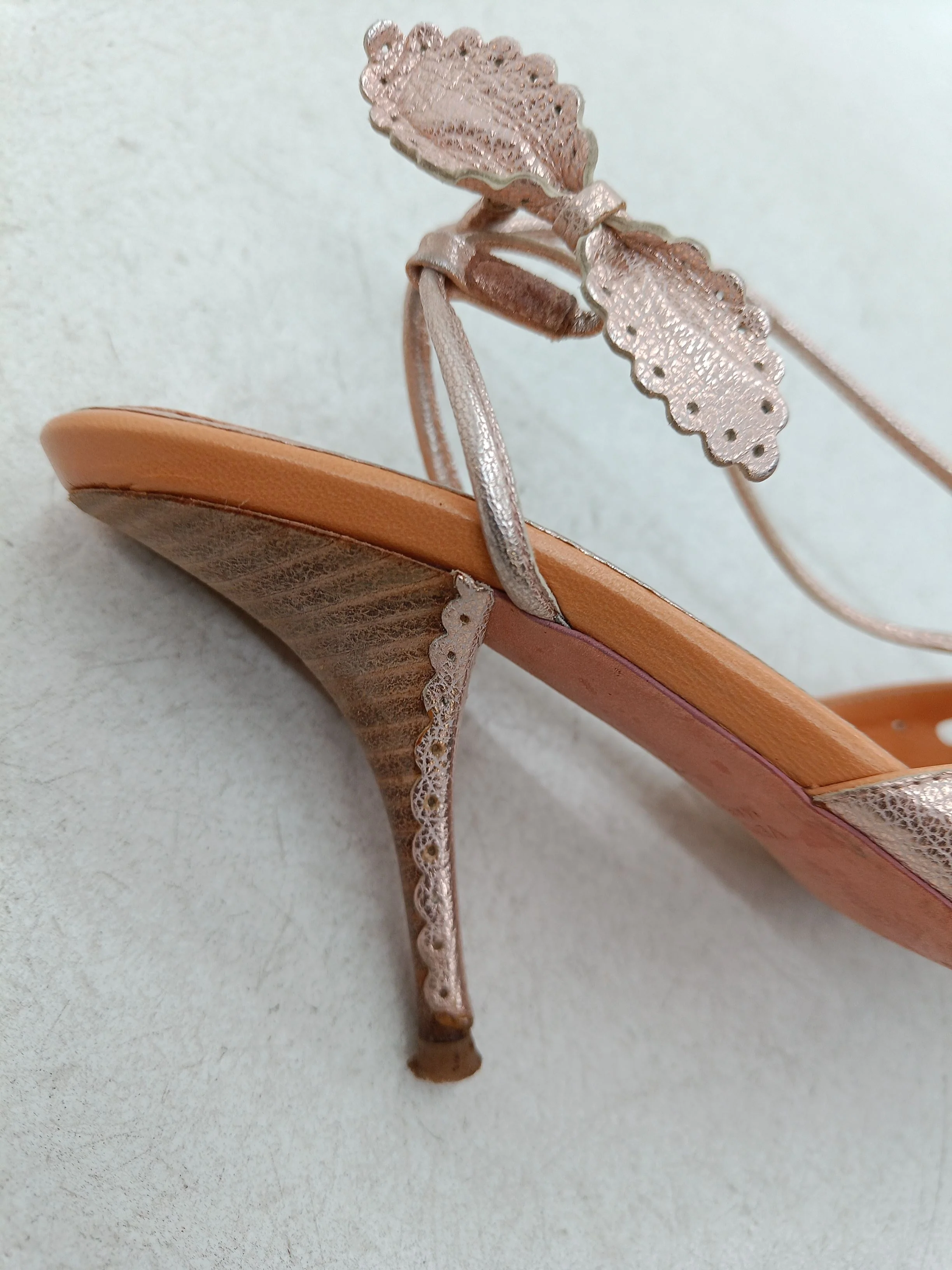 Nina Ricci Women's Sandals UK 2.5 Gold 100% Leather Strappy - Image 9