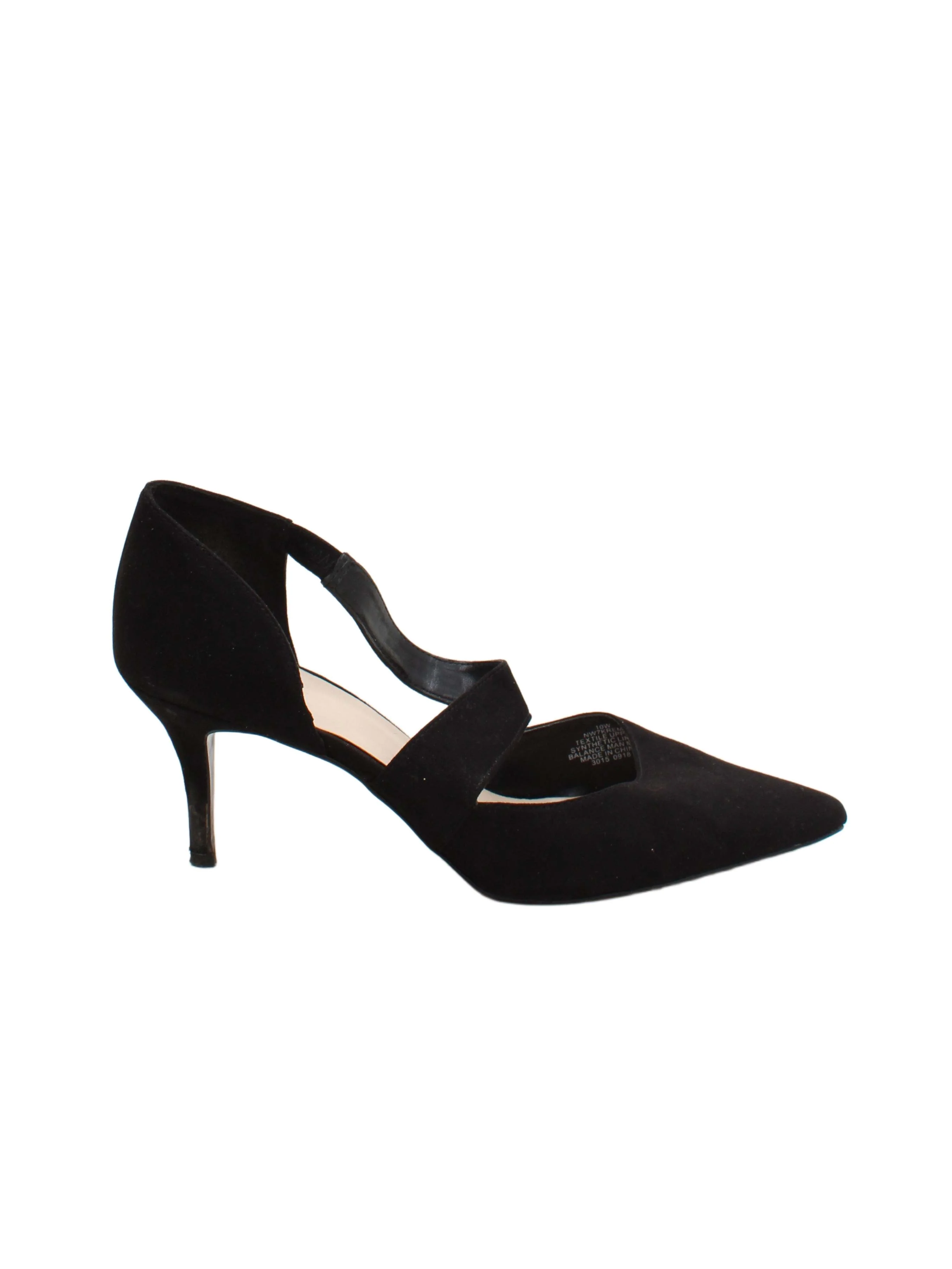 Nine West Women's Heels UK 10 Black 100% Suede Court