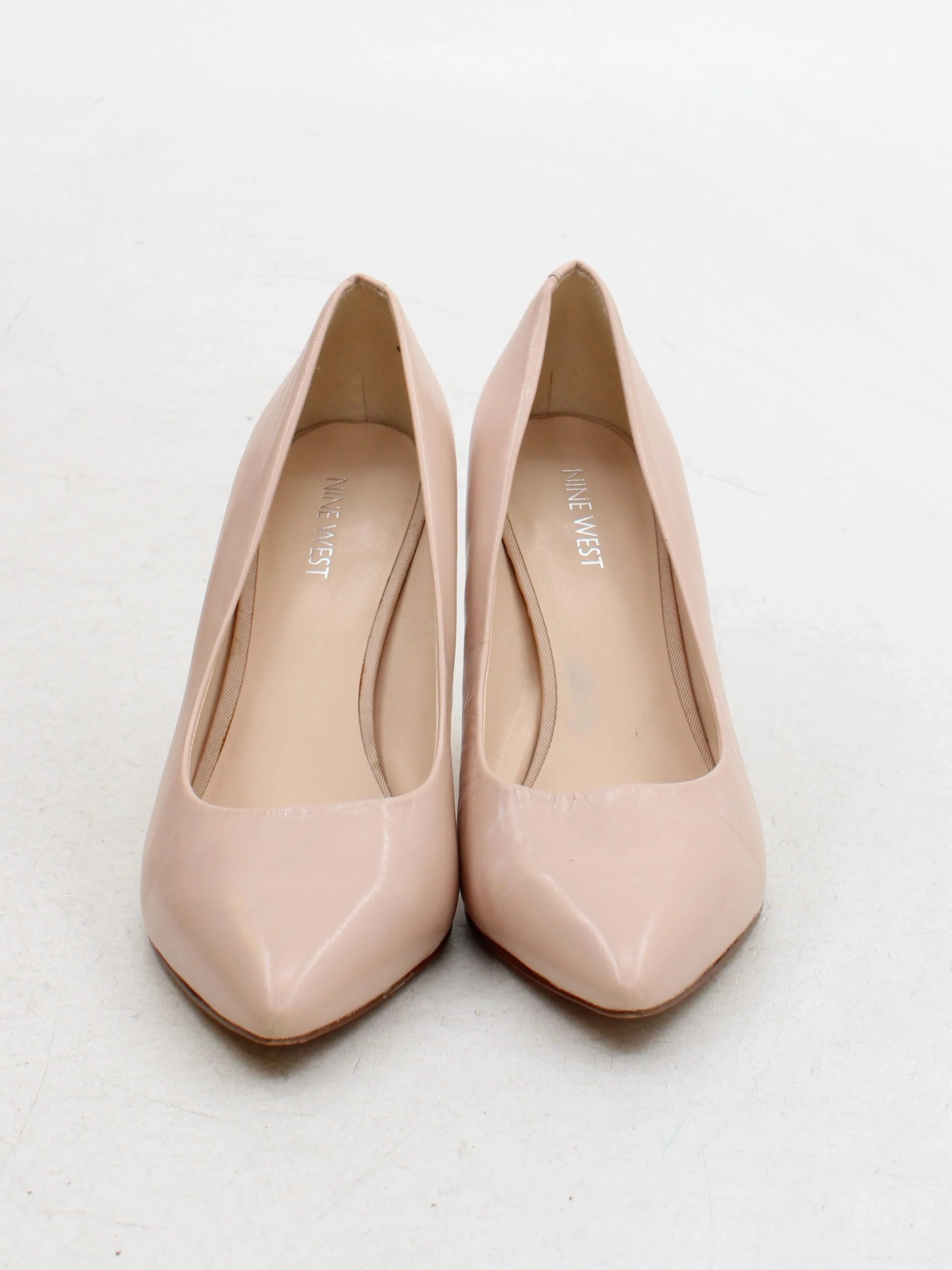 Nine West Women's Heels UK 10 Cream 100% Leather Court - Image 2