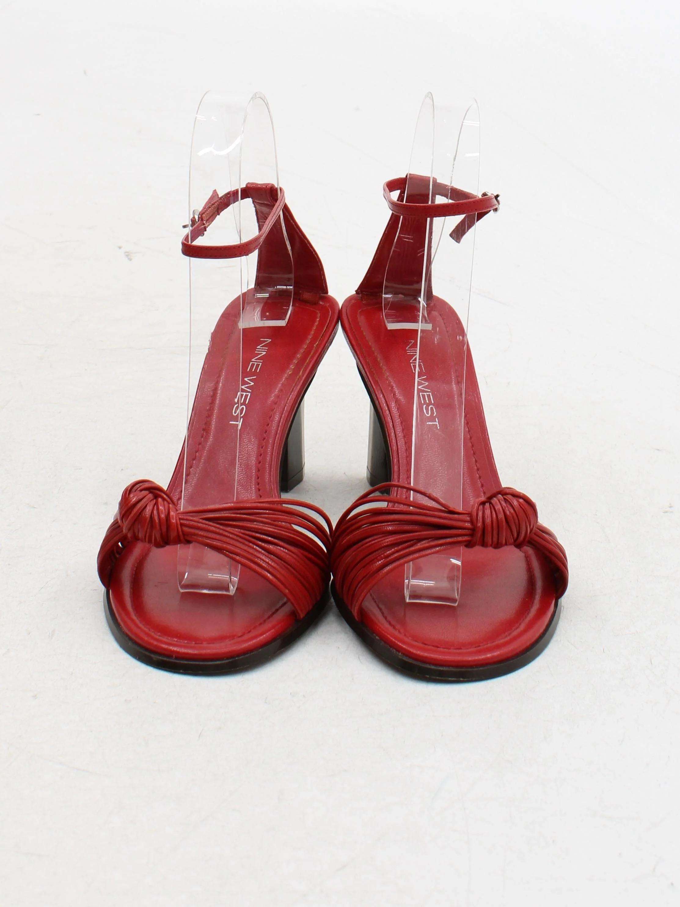 Nine West Women's Heels UK 4 Red 100% Leather Strappy - Image 2