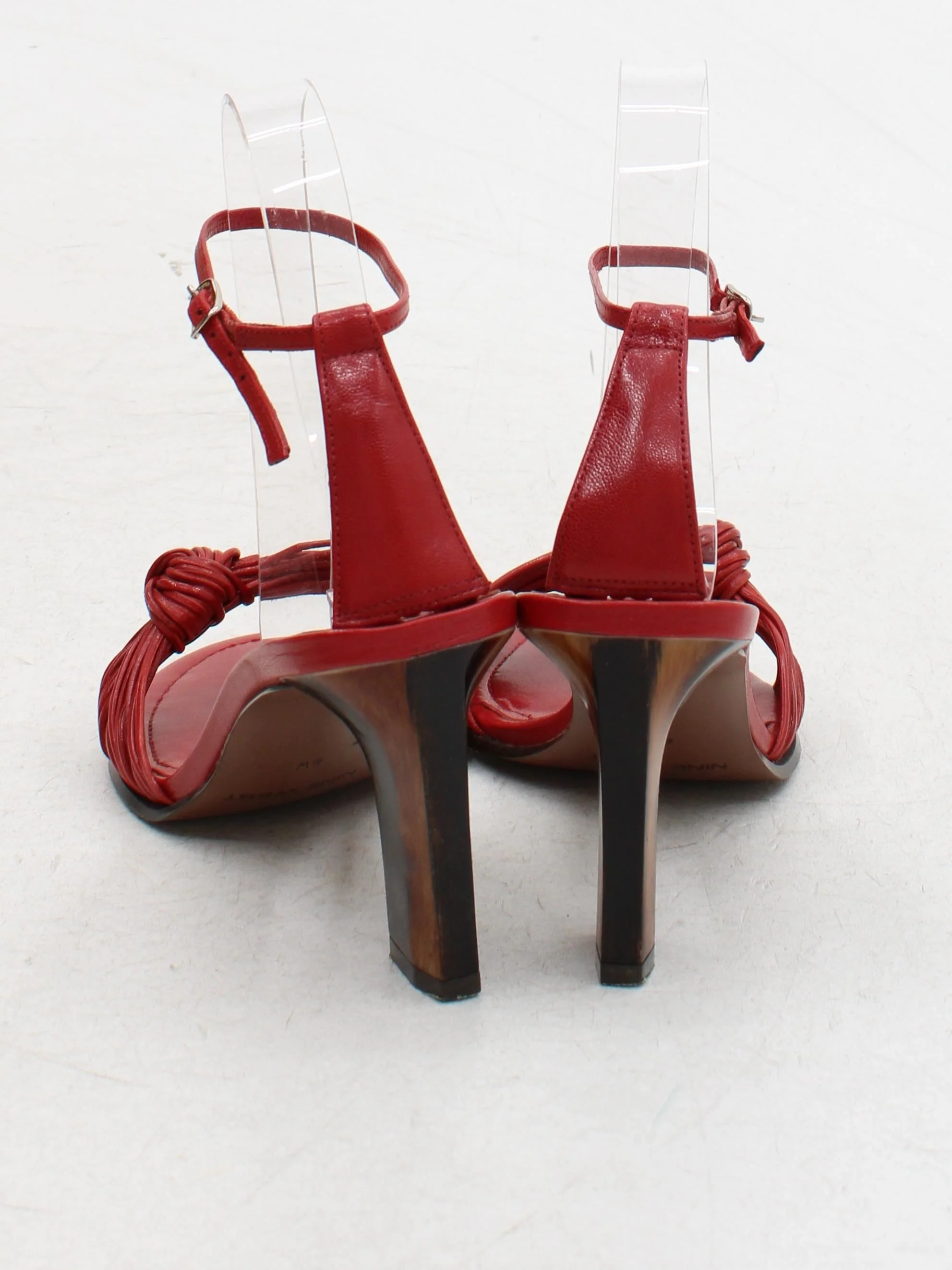 Nine West Women's Heels UK 4 Red 100% Leather Strappy - Image 3