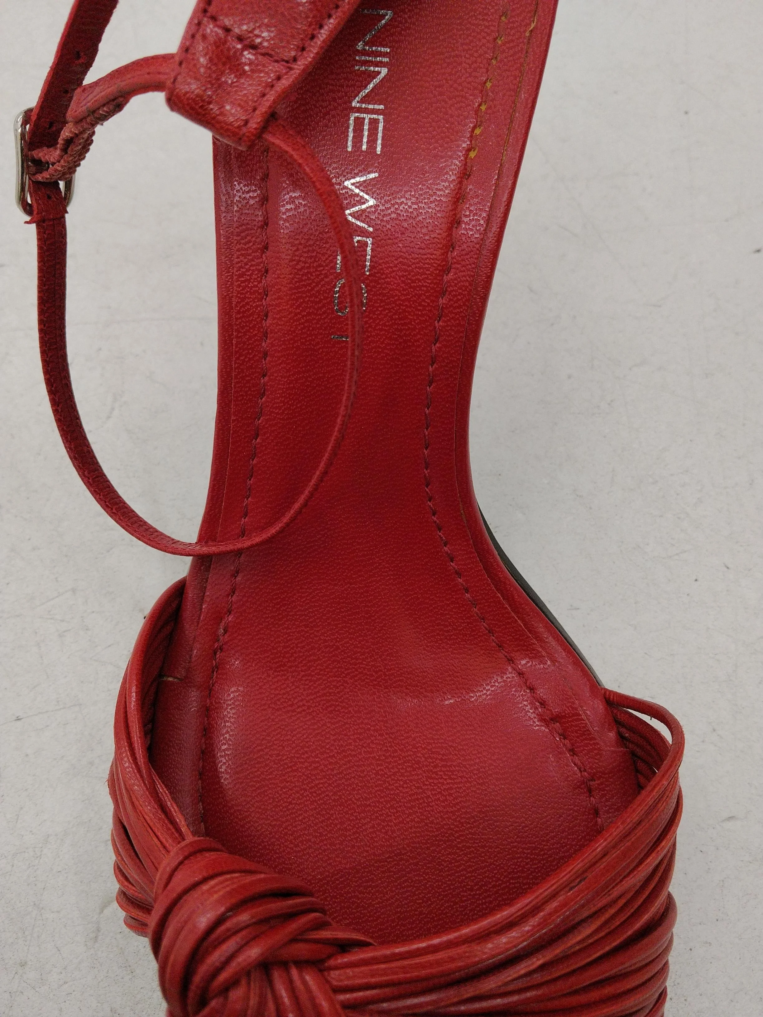 Nine West Women's Heels UK 4 Red 100% Leather Strappy - Image 6