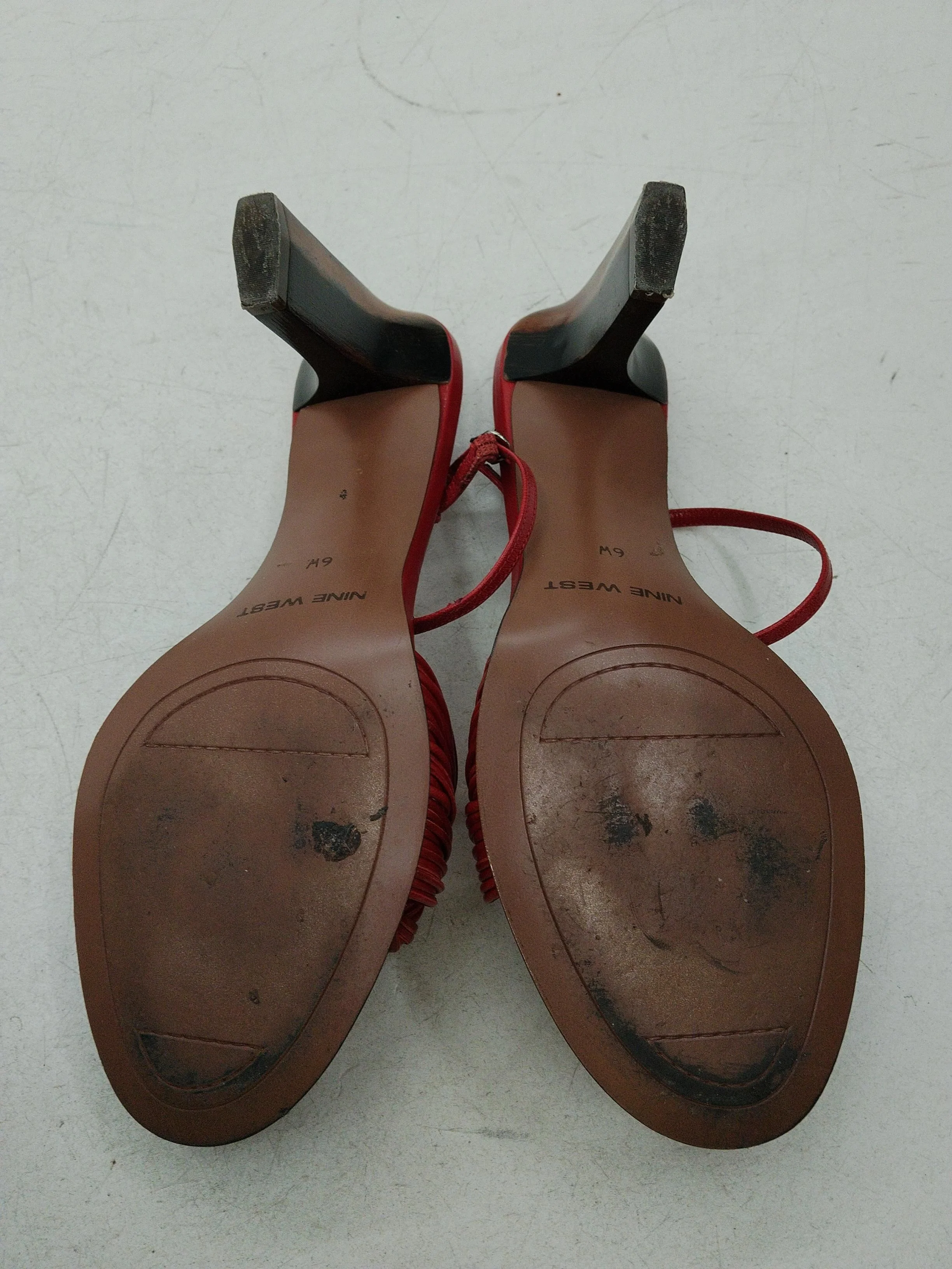 Nine West Women's Heels UK 4 Red 100% Leather Strappy - Image 7