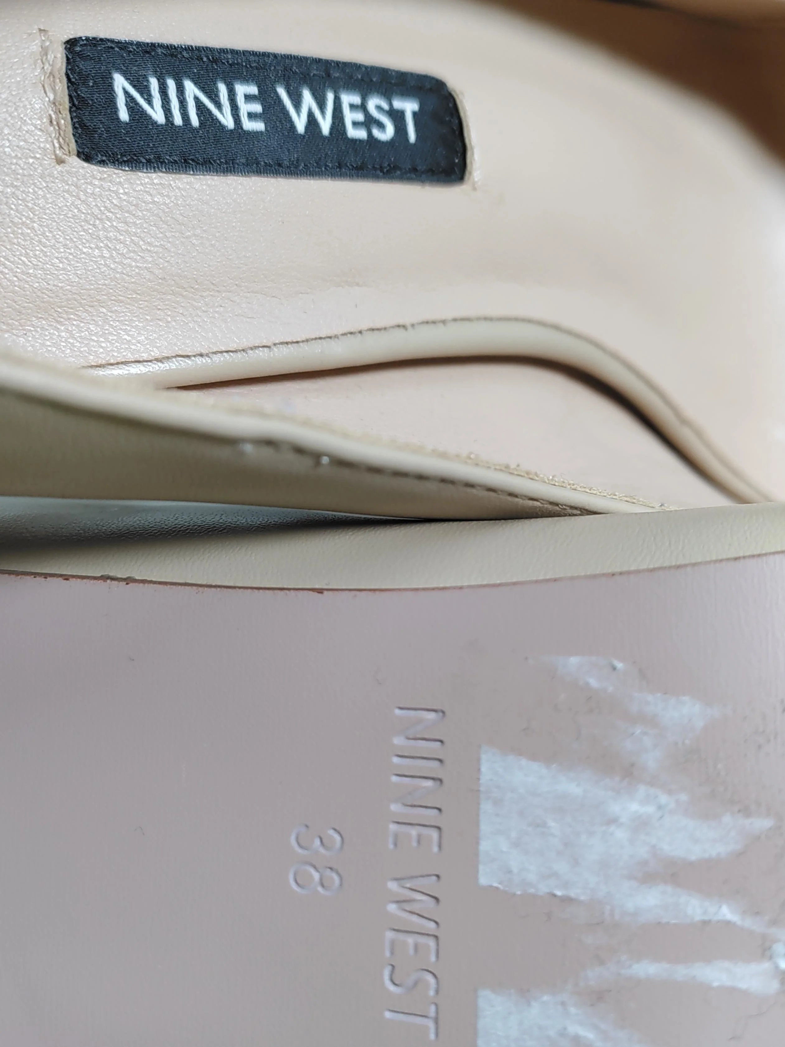 Nine West Women's Heels UK 5 Cream 100% Faux Leather Court - Image 10