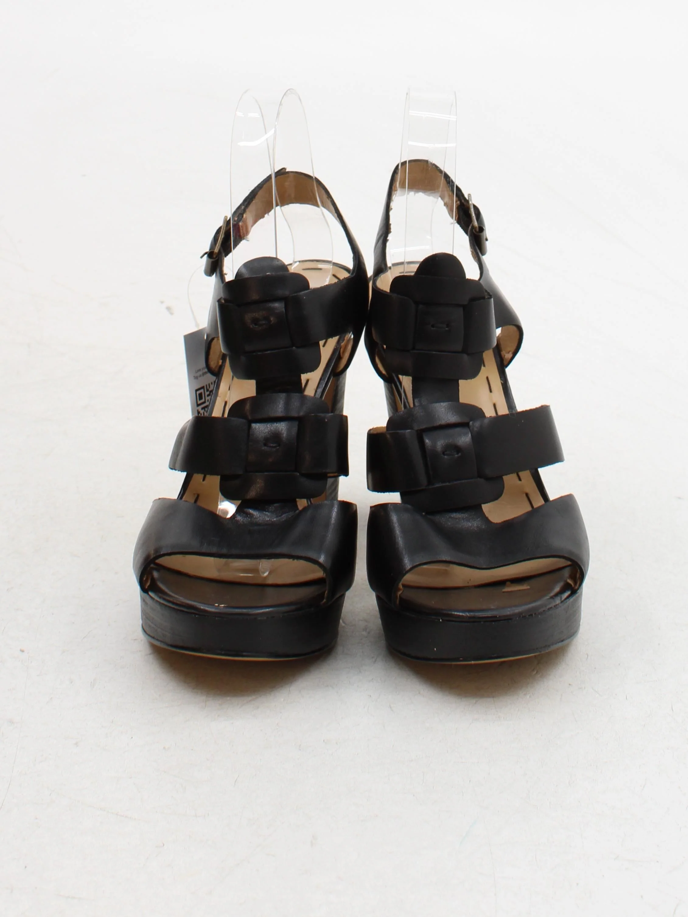 Nine West Women's Heels UK 9 Black 100% Leather Platform - Image 2